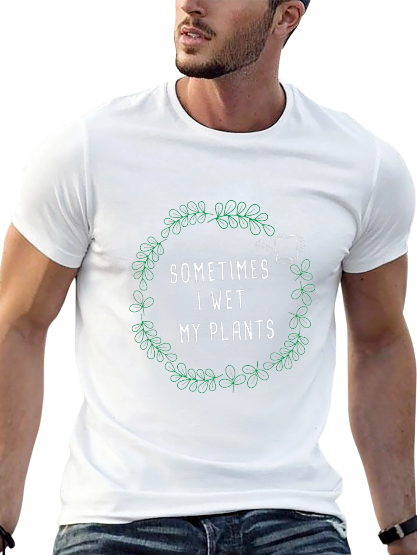 Black Funny Plant Lover T-Shirt - Sometimes I Wet My Plants view 13