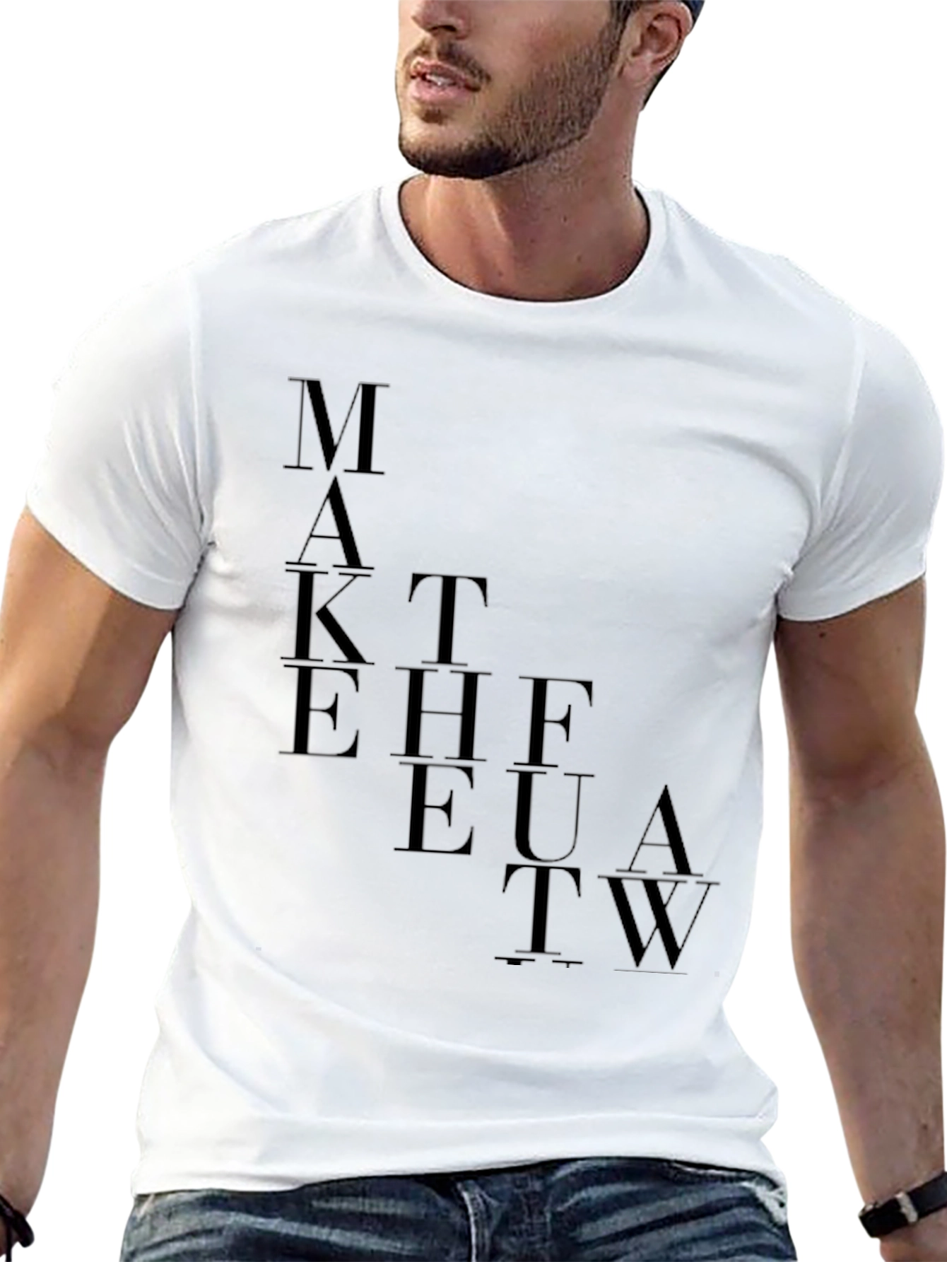 Black Modern Graphic Tee - Make the Future Work view 13
