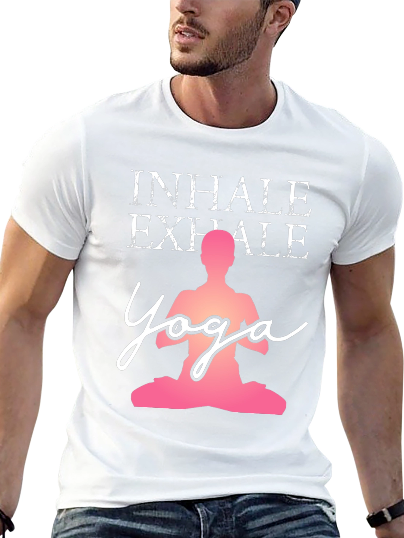 Black Yoga Inhale Exhale Graphic T-Shirt view 13