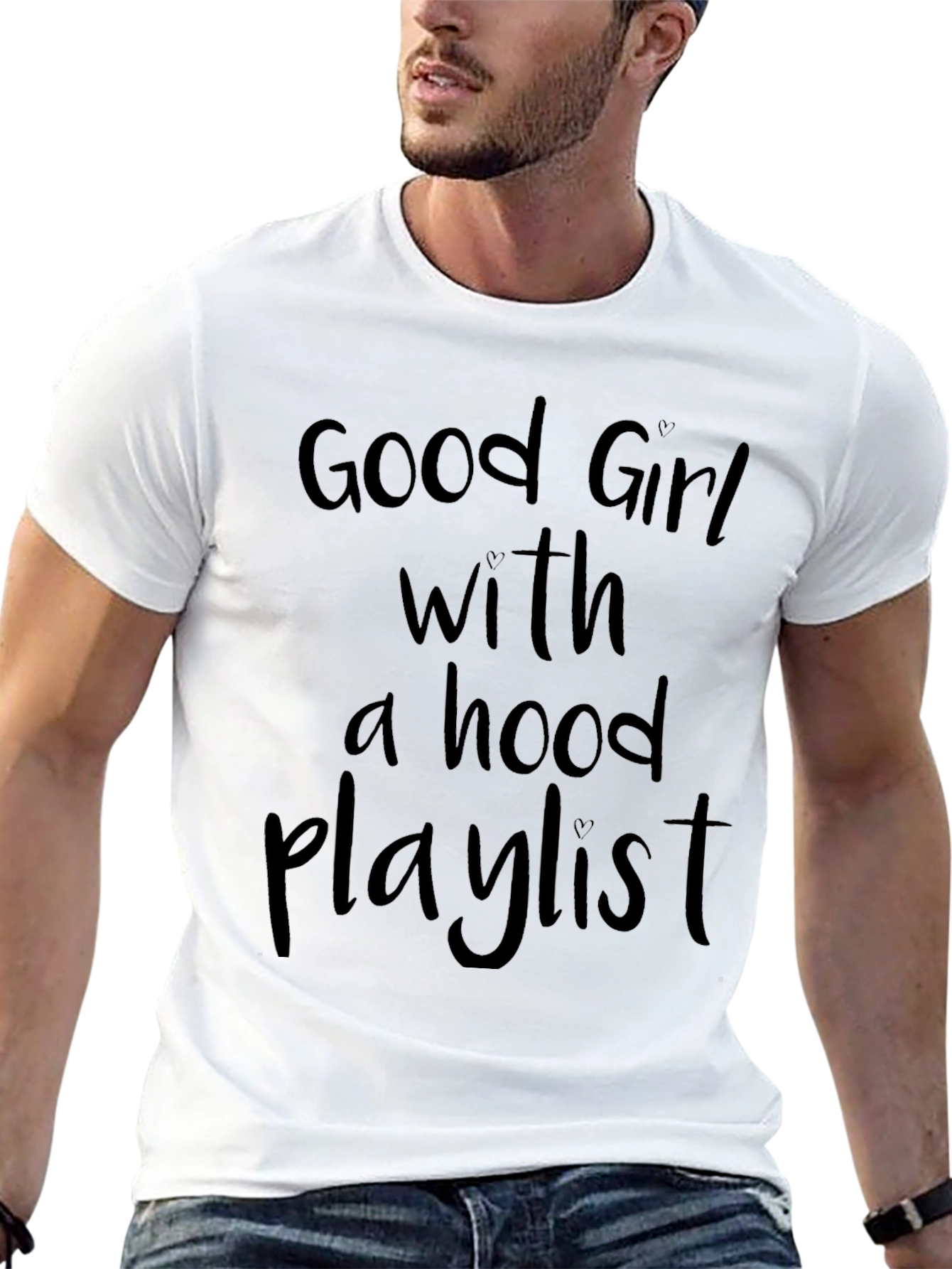 Black Good Girl Hood Playlist Graphic Tee view 13