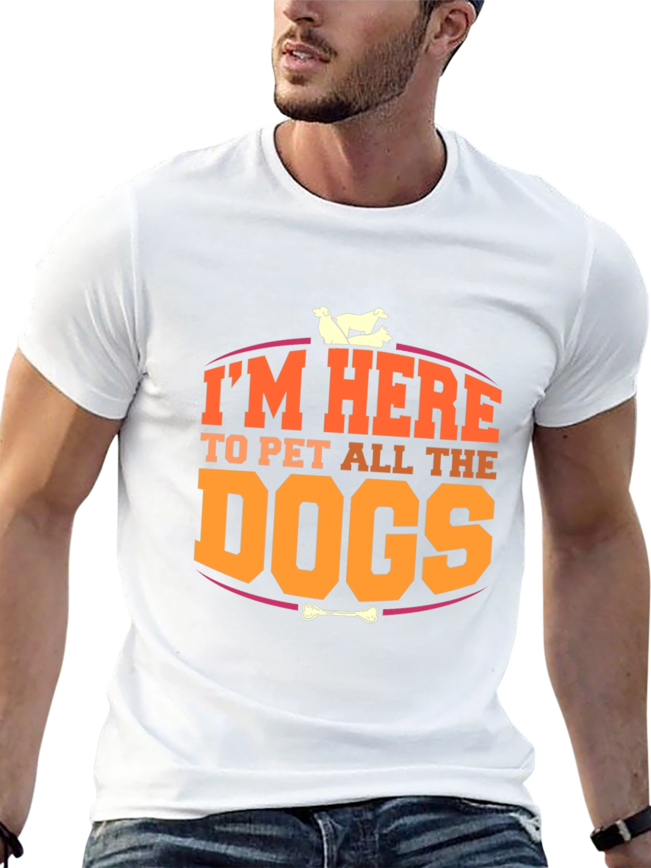 Black I'm Here to Pet All the Dogs T-Shirt view 13