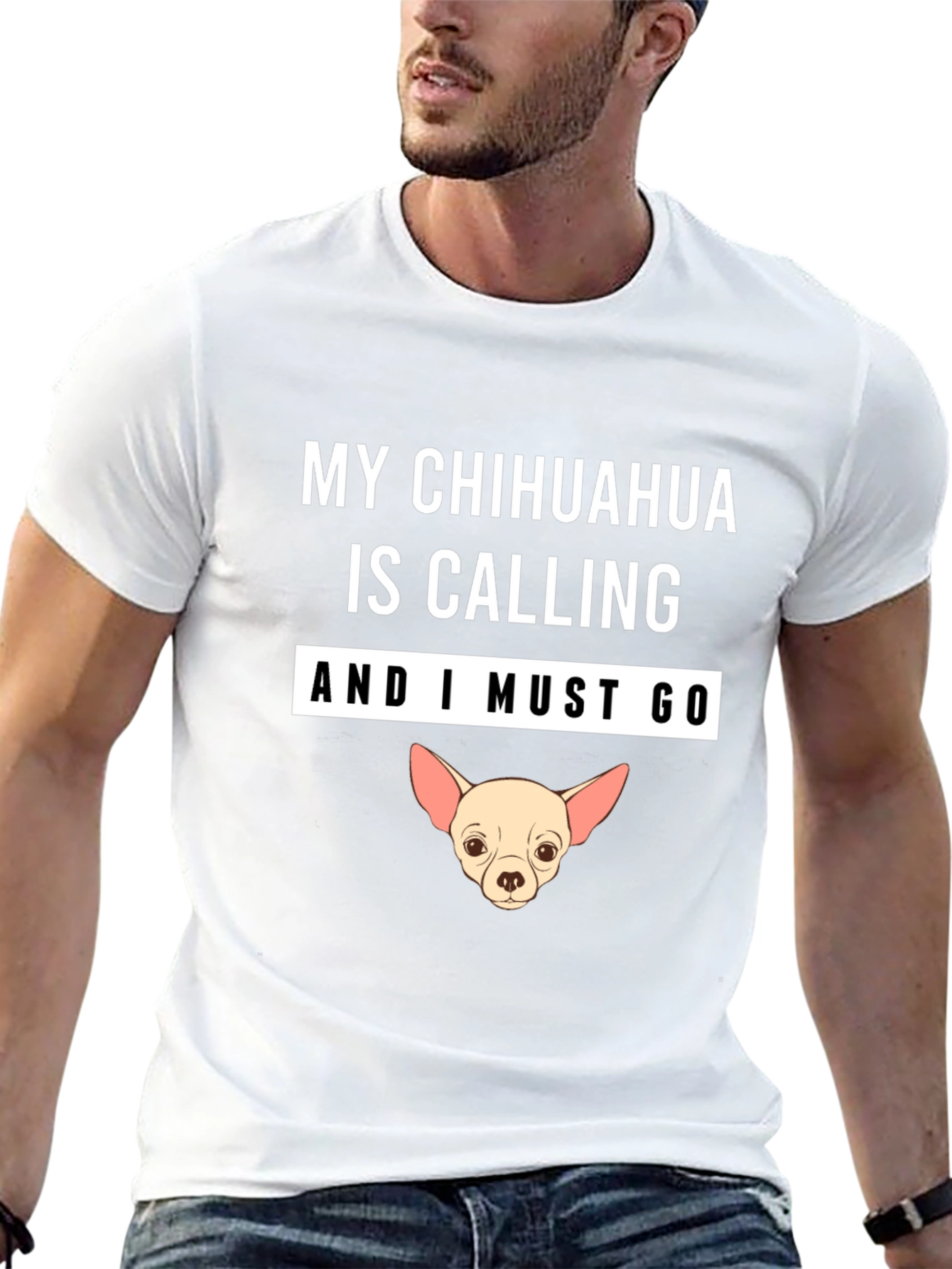 Black Chihuahua Calling T-Shirt view 13