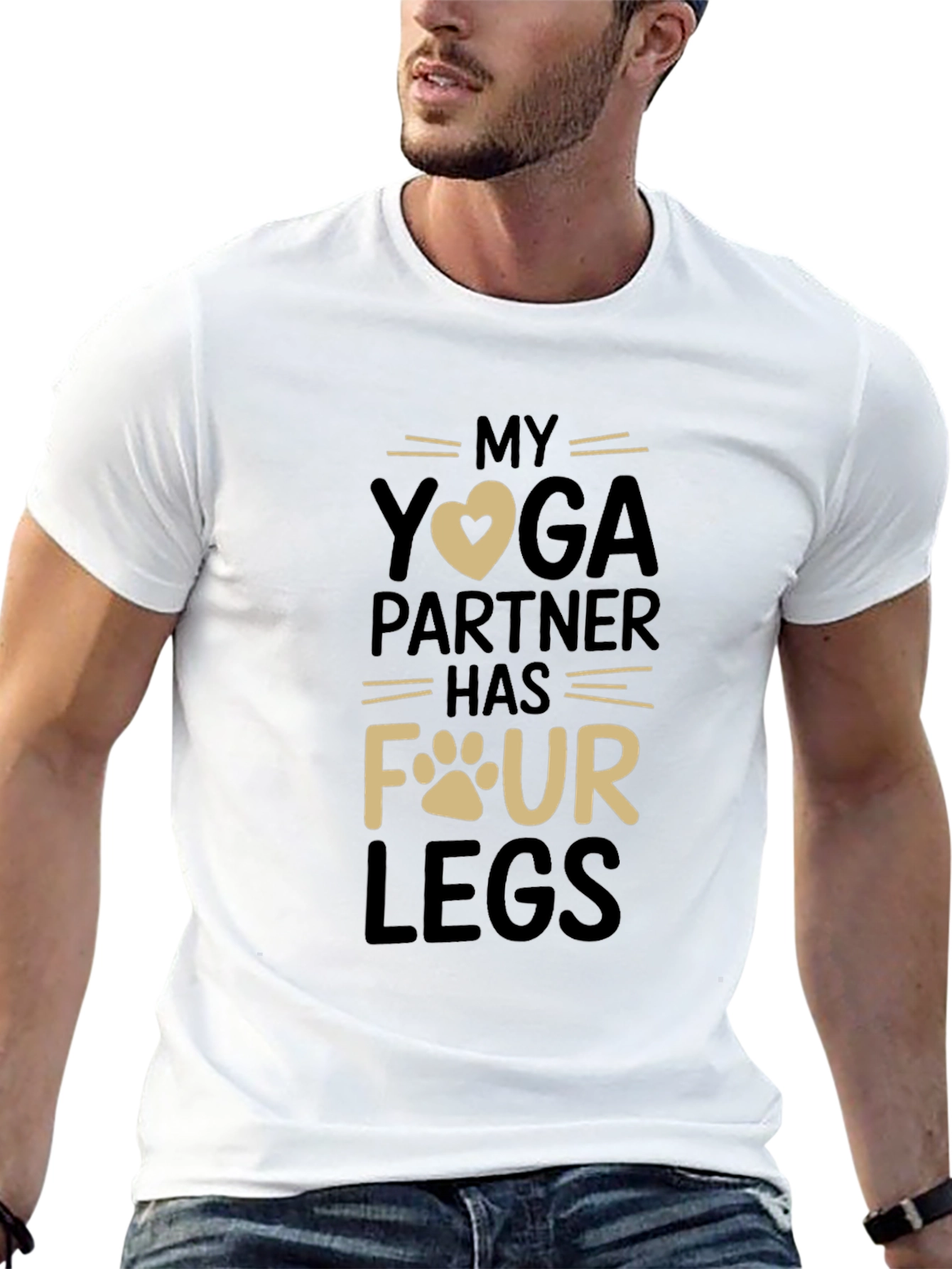 Black My Yoga Partner Has Four Legs T-Shirt view 13