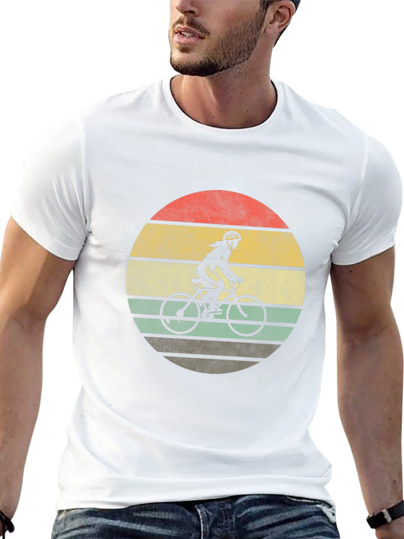 Black Vintage Style Cyclist T-Shirt view 13