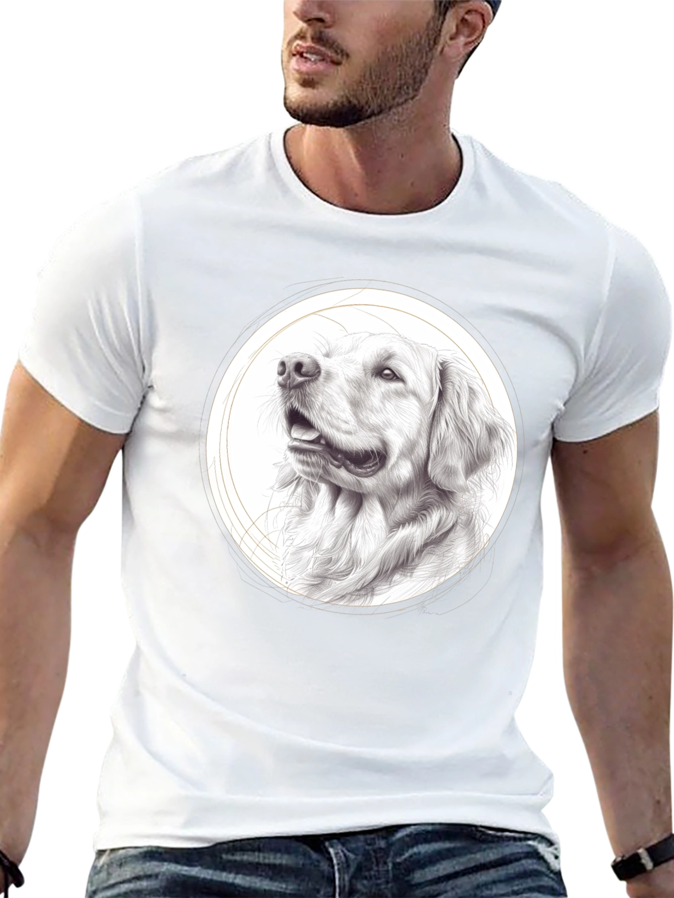 Black Dog Portrait Black T-Shirt - Artistic Pet Lover Tee view 13