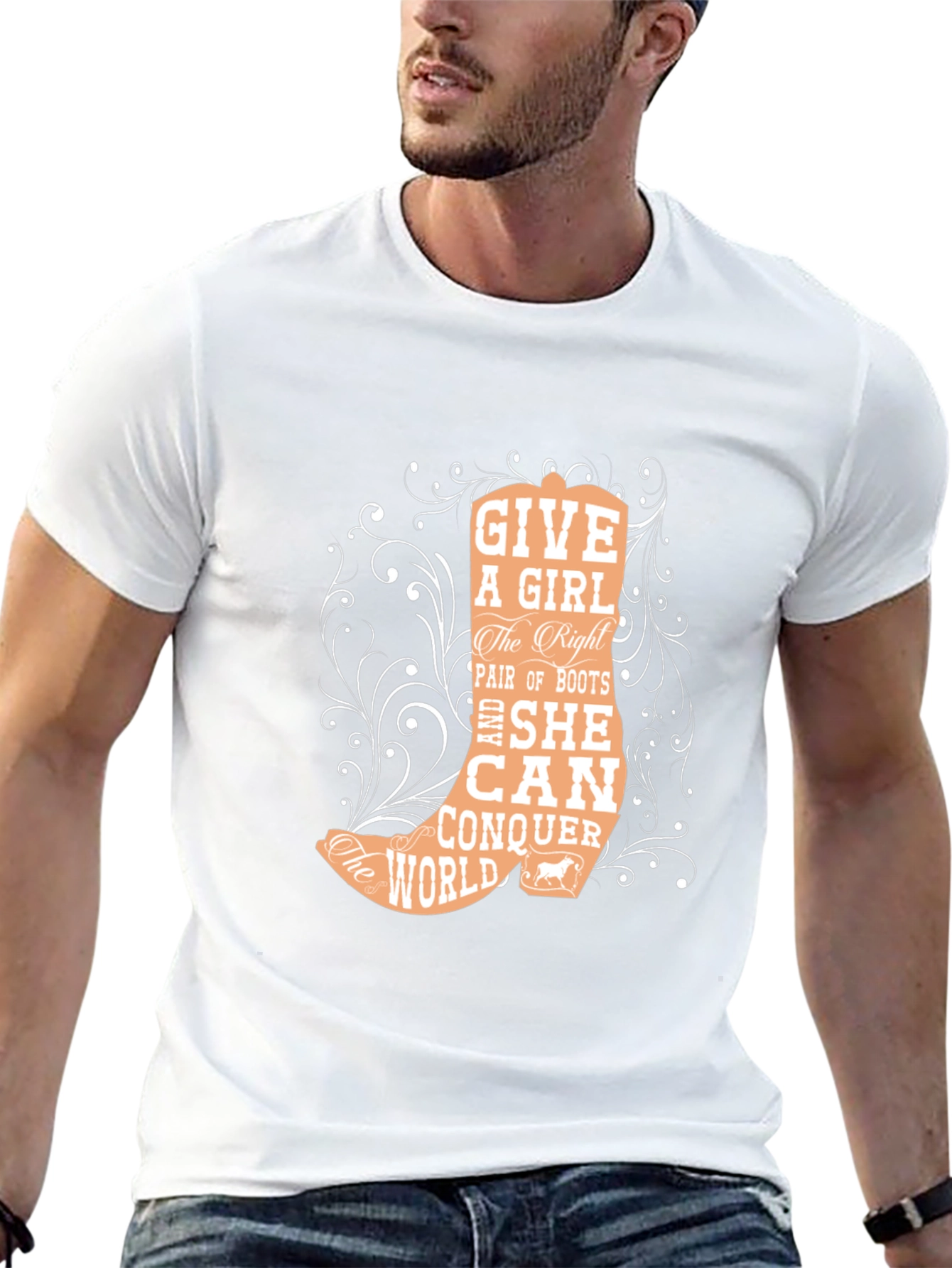 Cowgirl Boots T-Shirt: Conquer The World - 13