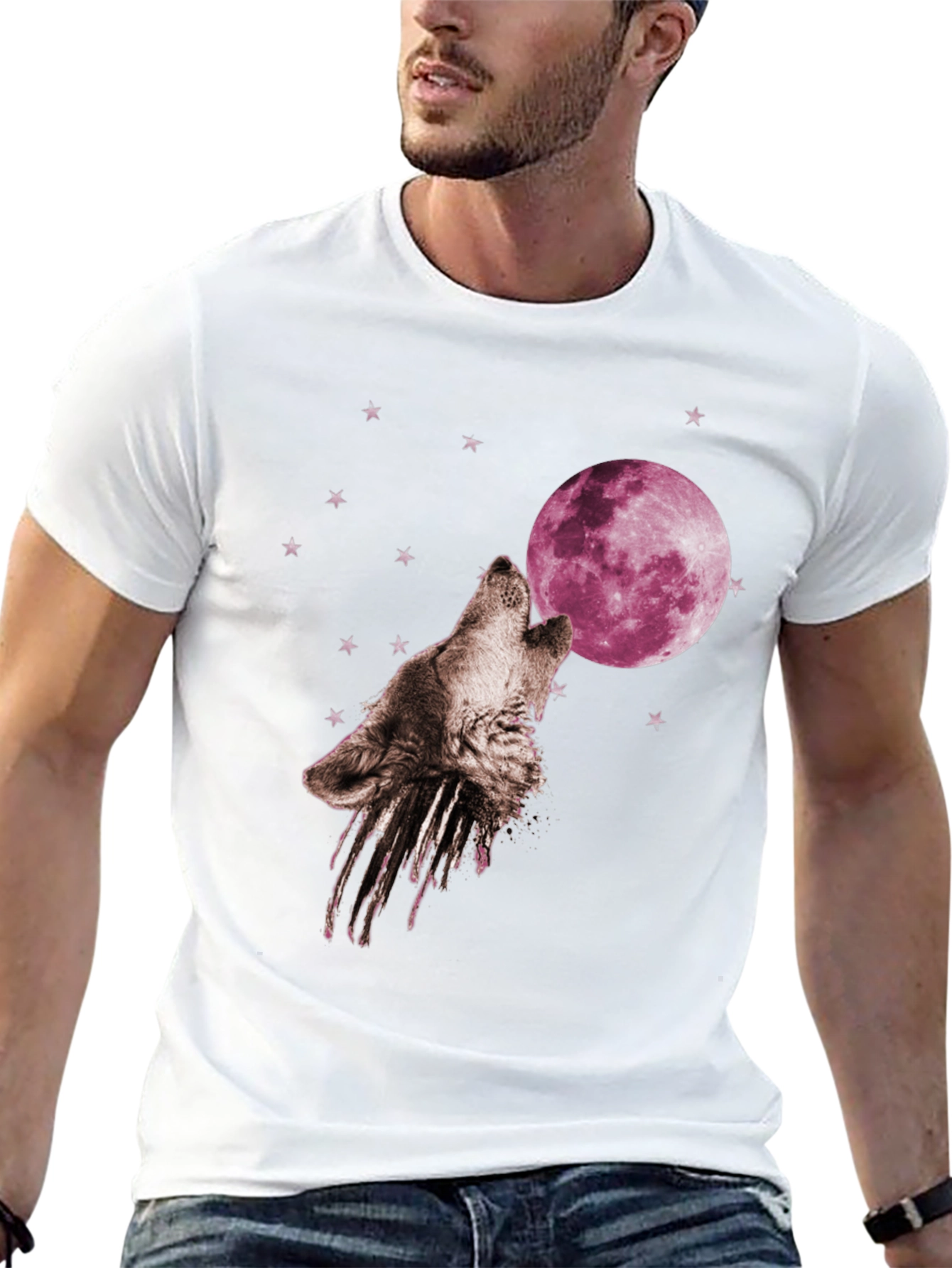 Black Wolf Moon T-Shirt - Graphic Print view 13