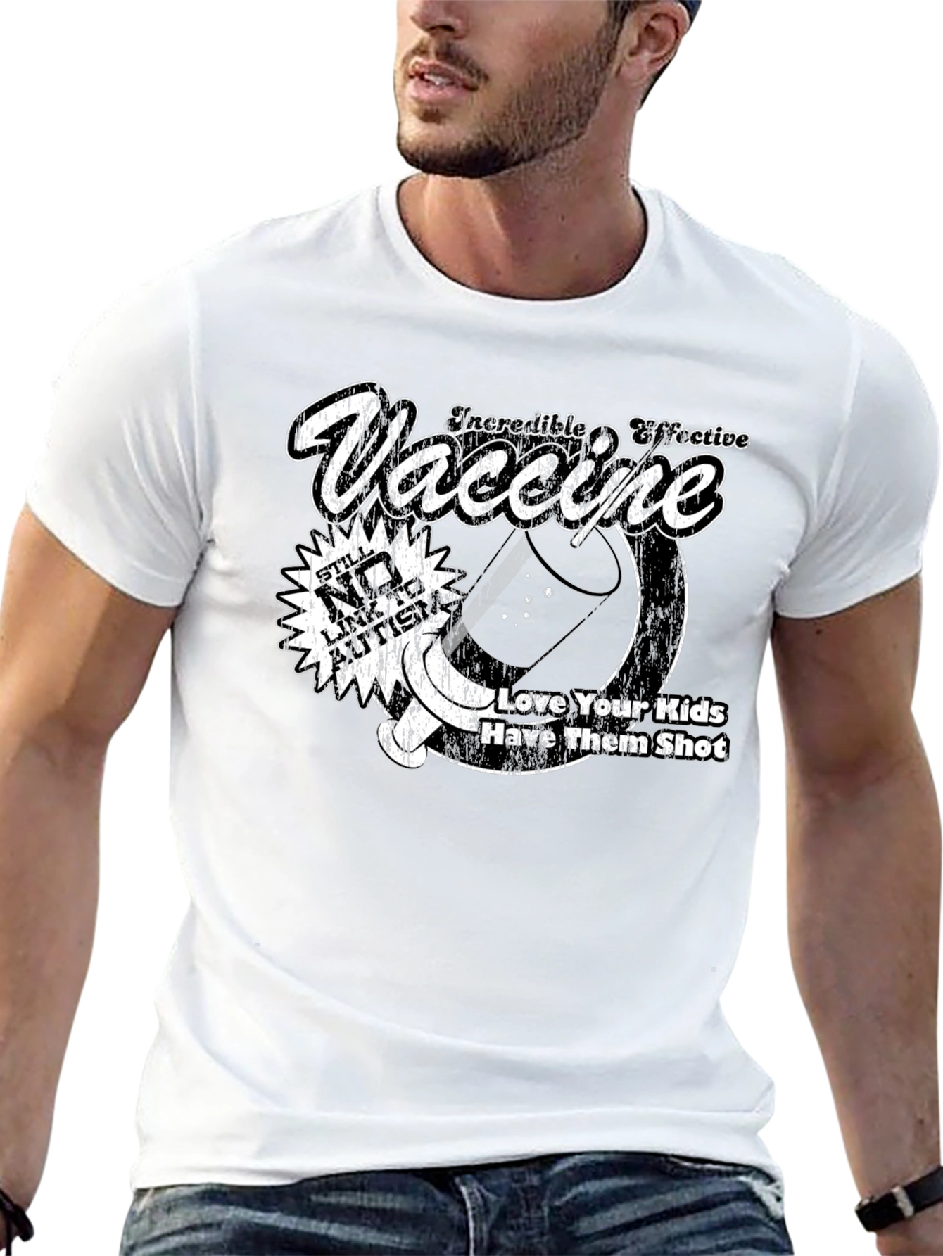 Black Pro-Vaccine Black T-Shirt - Still No Link To Autism Design view 13