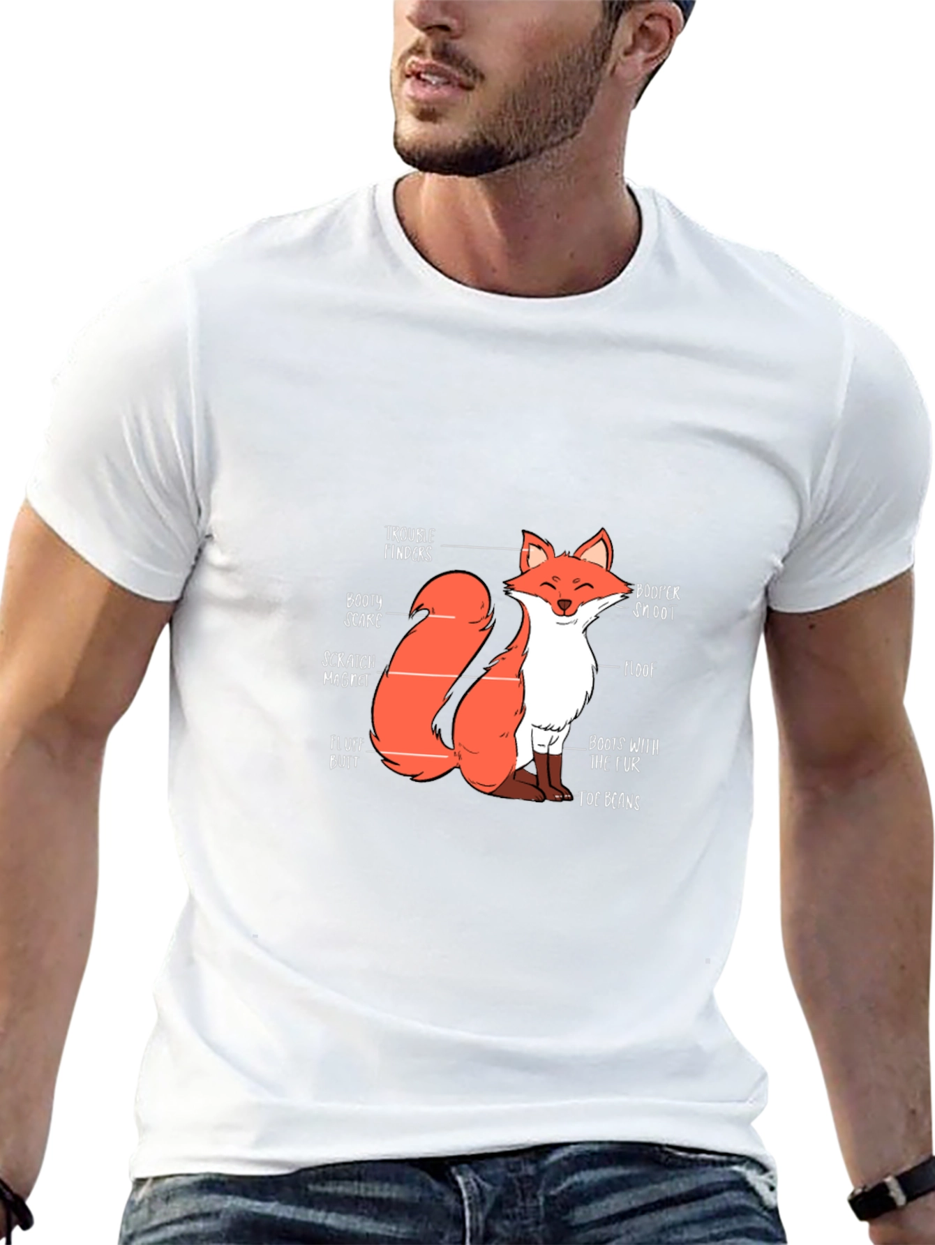 Black Anatomy of a Fox Funny Black T-Shirt view 13
