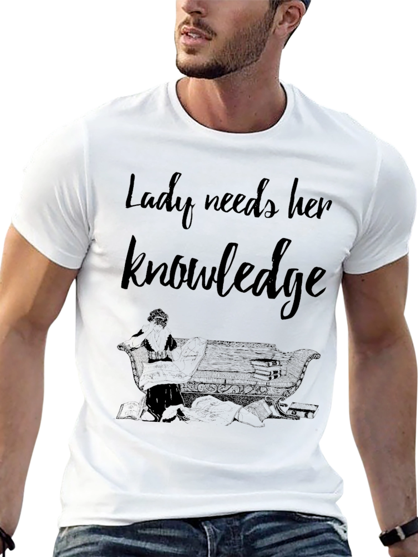 Black Lady Needs Her Knowledge Graphic T-Shirt view 13