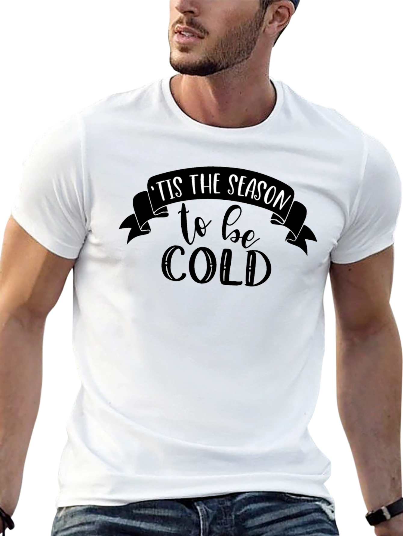 Black Tis the Season to be Cold Graphic T-Shirt view 13
