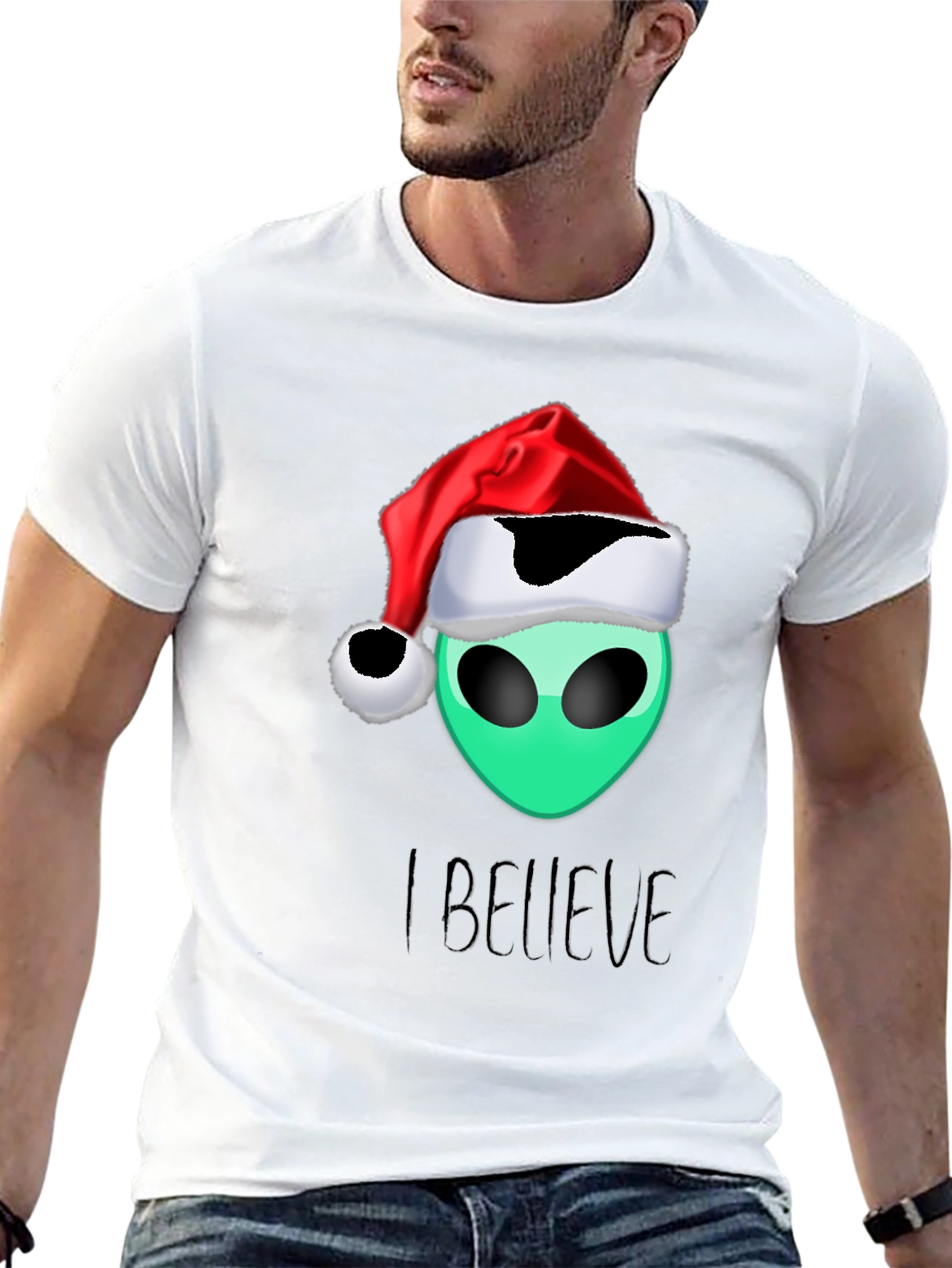 Alien Christmas T-Shirt - I Believe Holiday Tee - 13