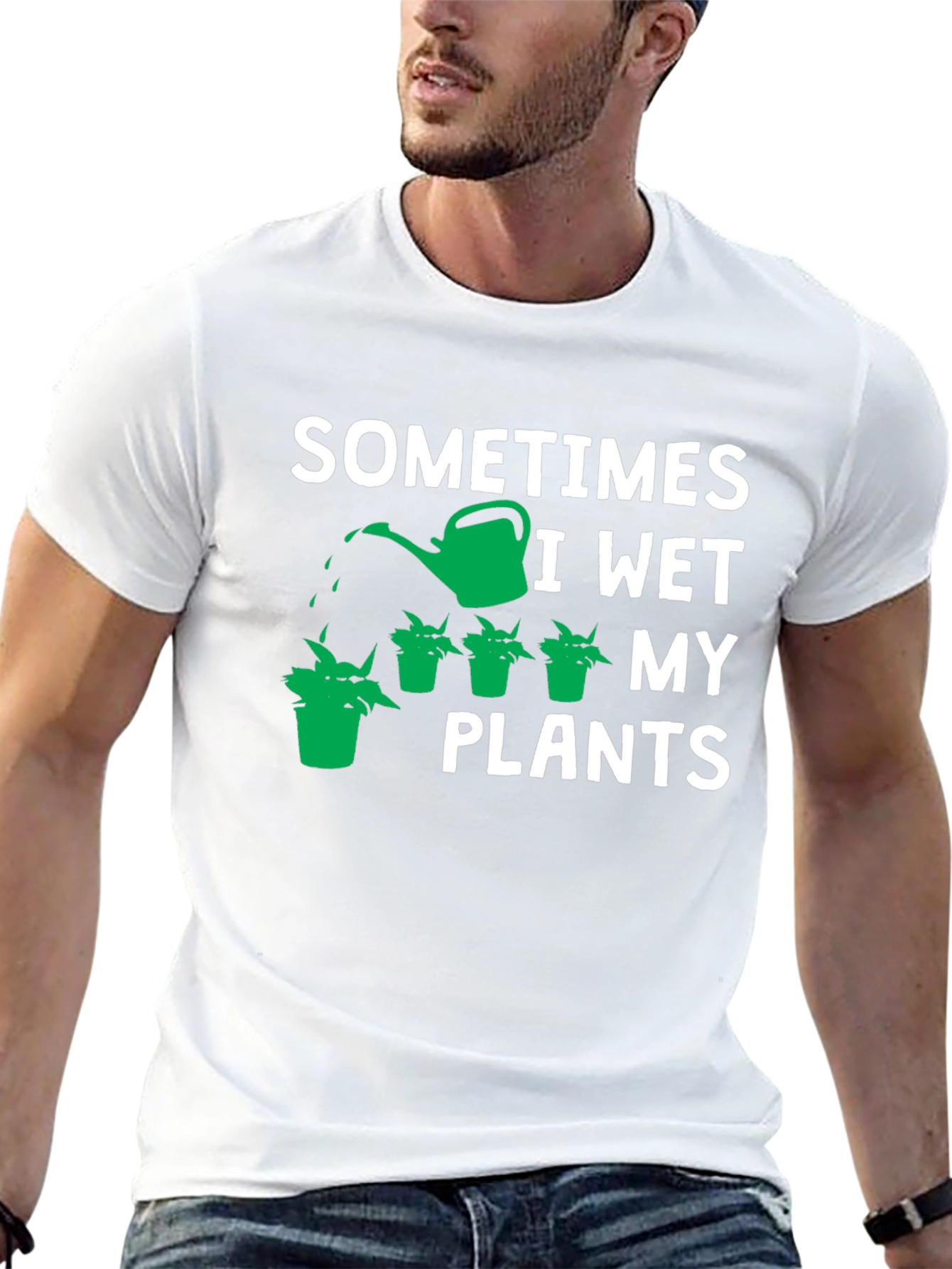 Black Sometimes I Wet My Plants Graphic Tee view 13