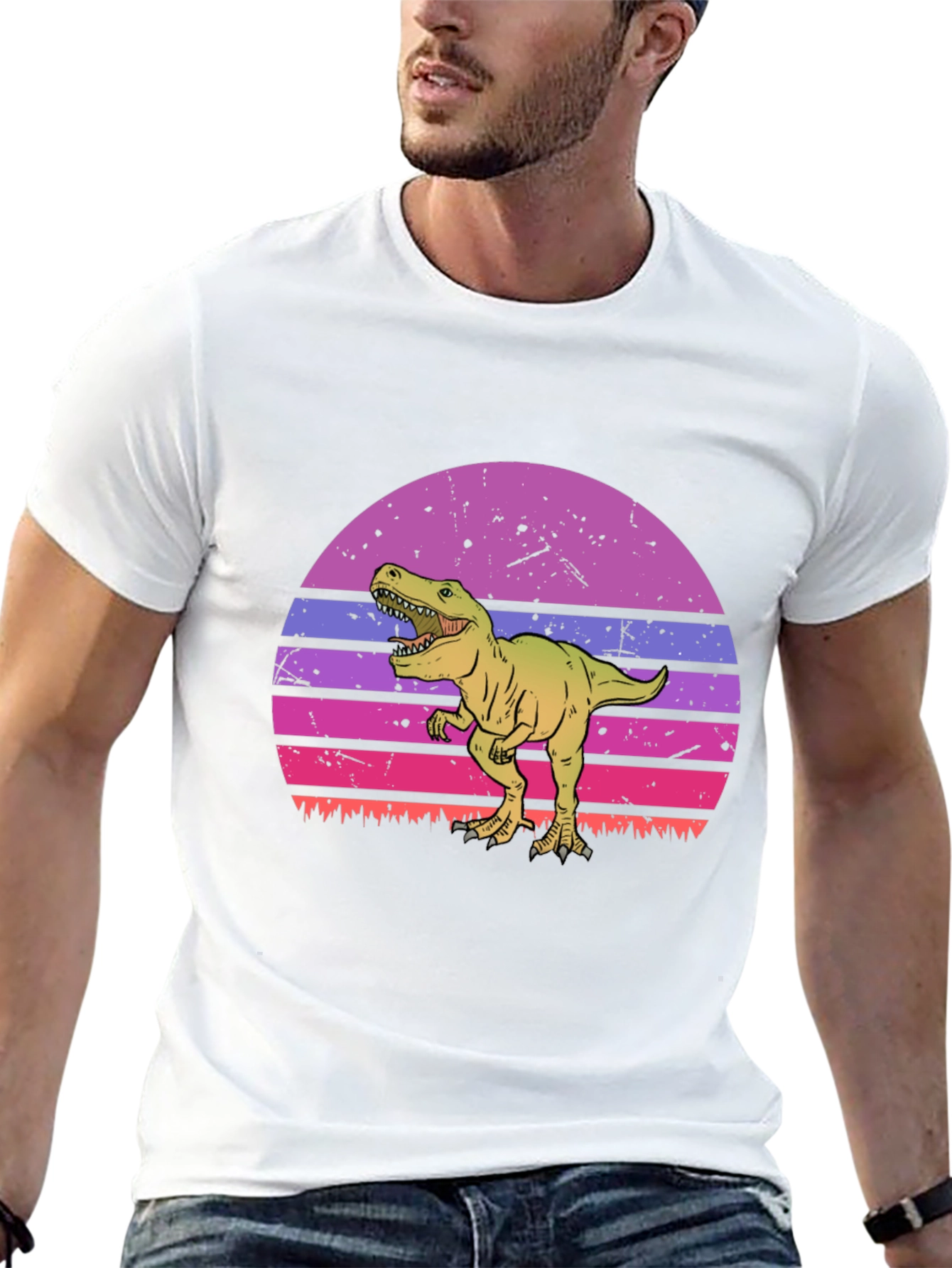 Black Retro Dinosaur T-Shirt view 13