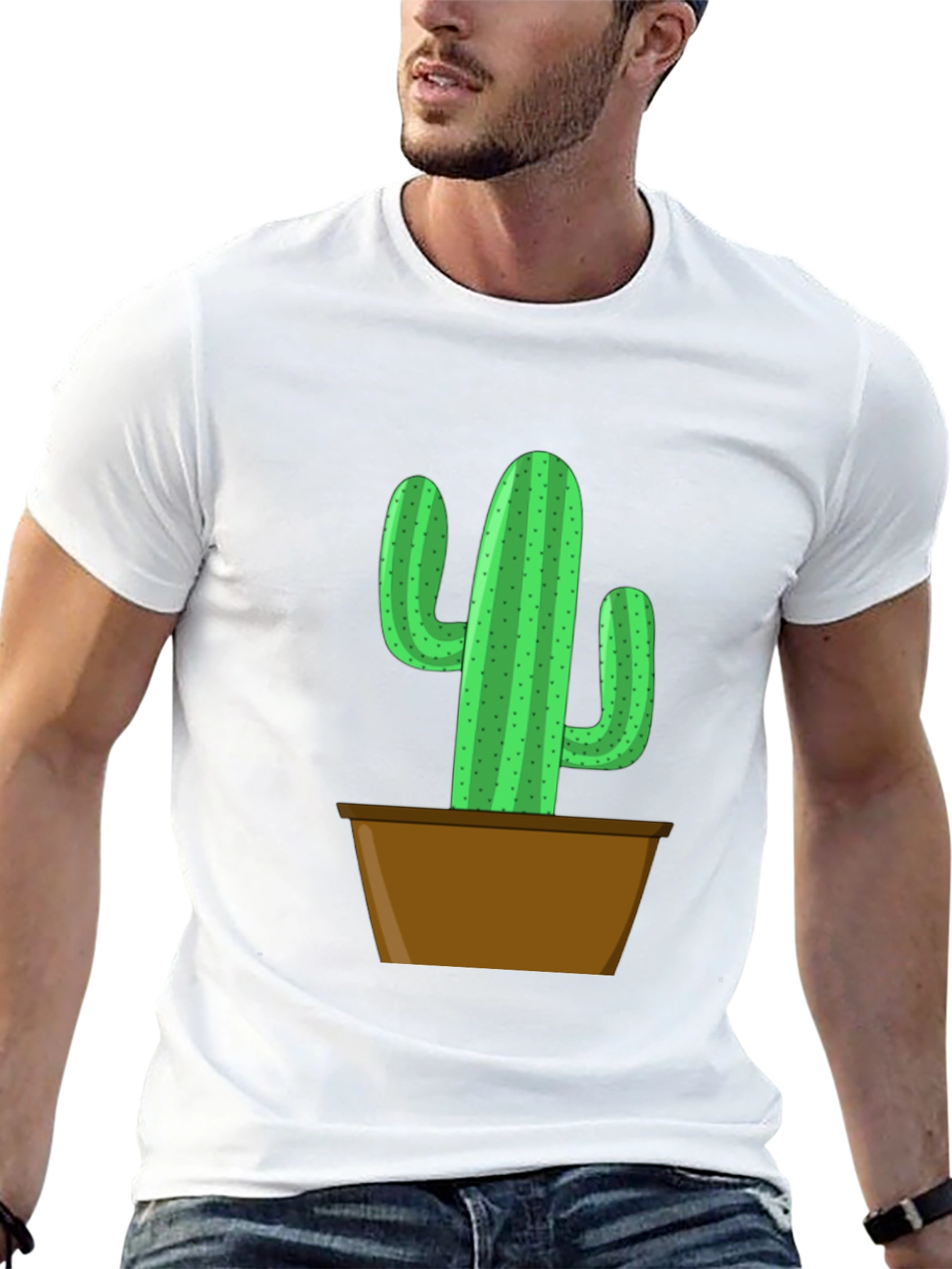 Black Potted Cactus Graphic Tee - Black Cotton Blend view 13