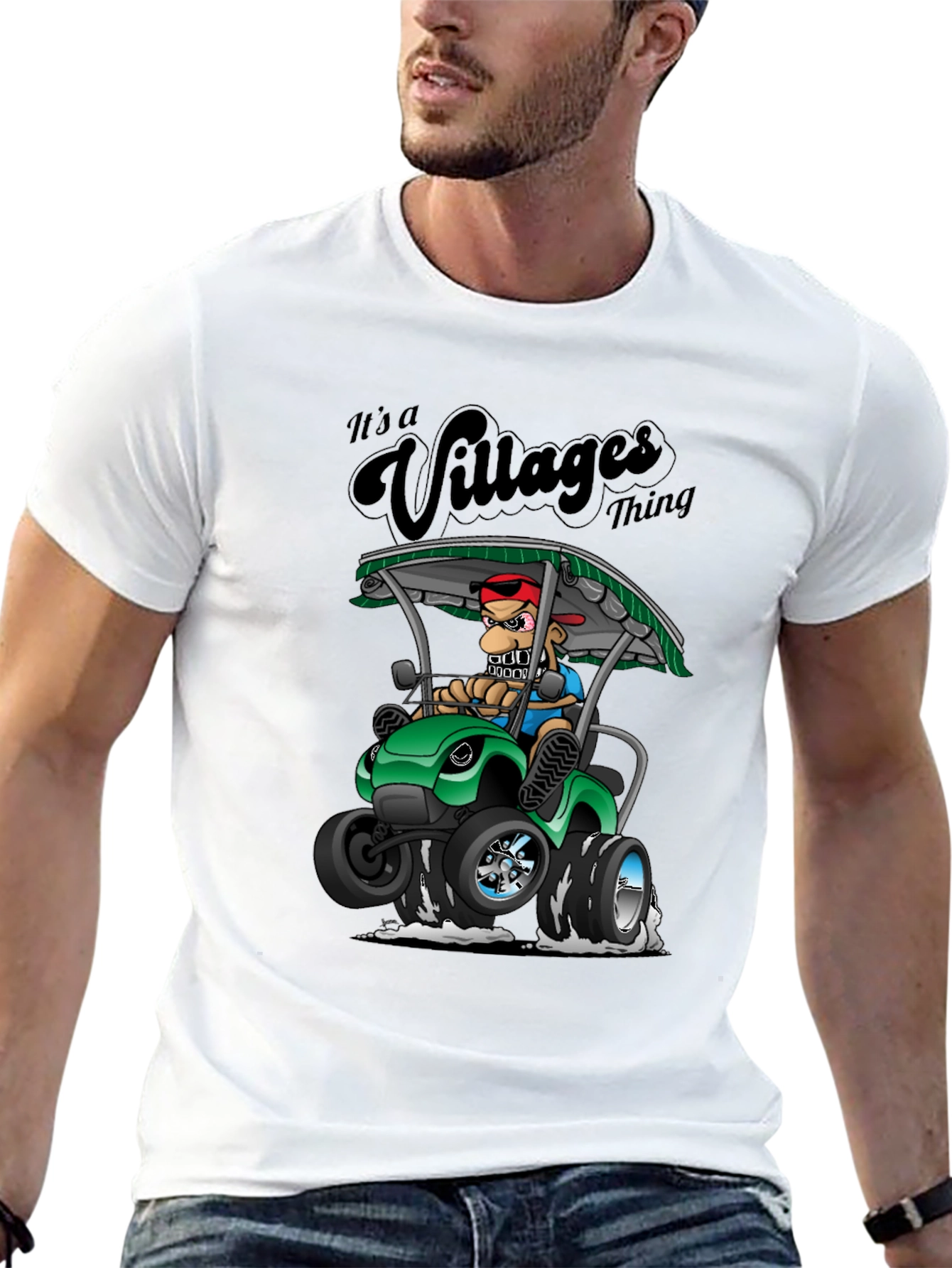 Black Villages Thing Cartoon T-Shirt  view 13