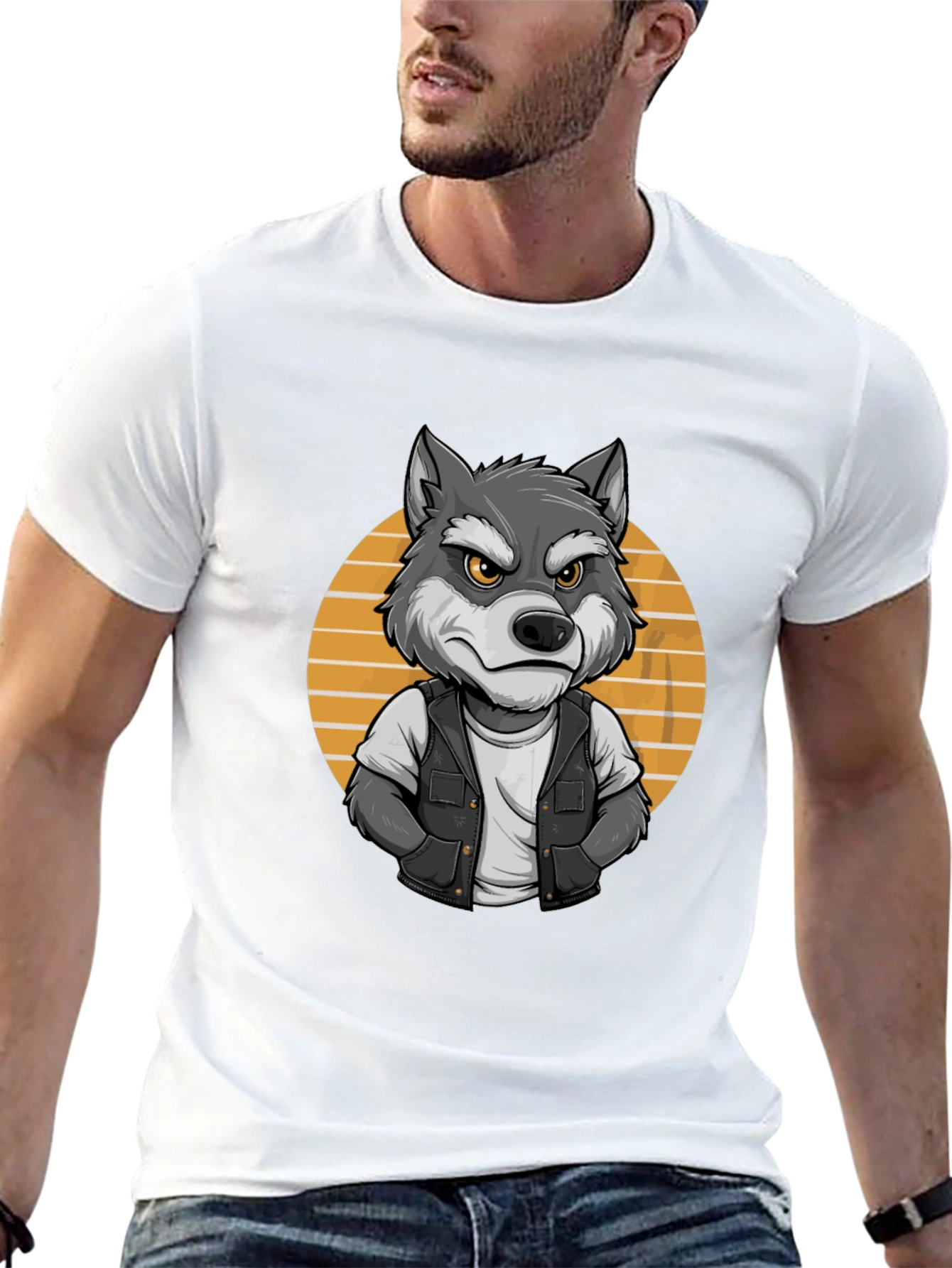 Black Cool Wolf Graphic Tee - Black T-Shirt view 13