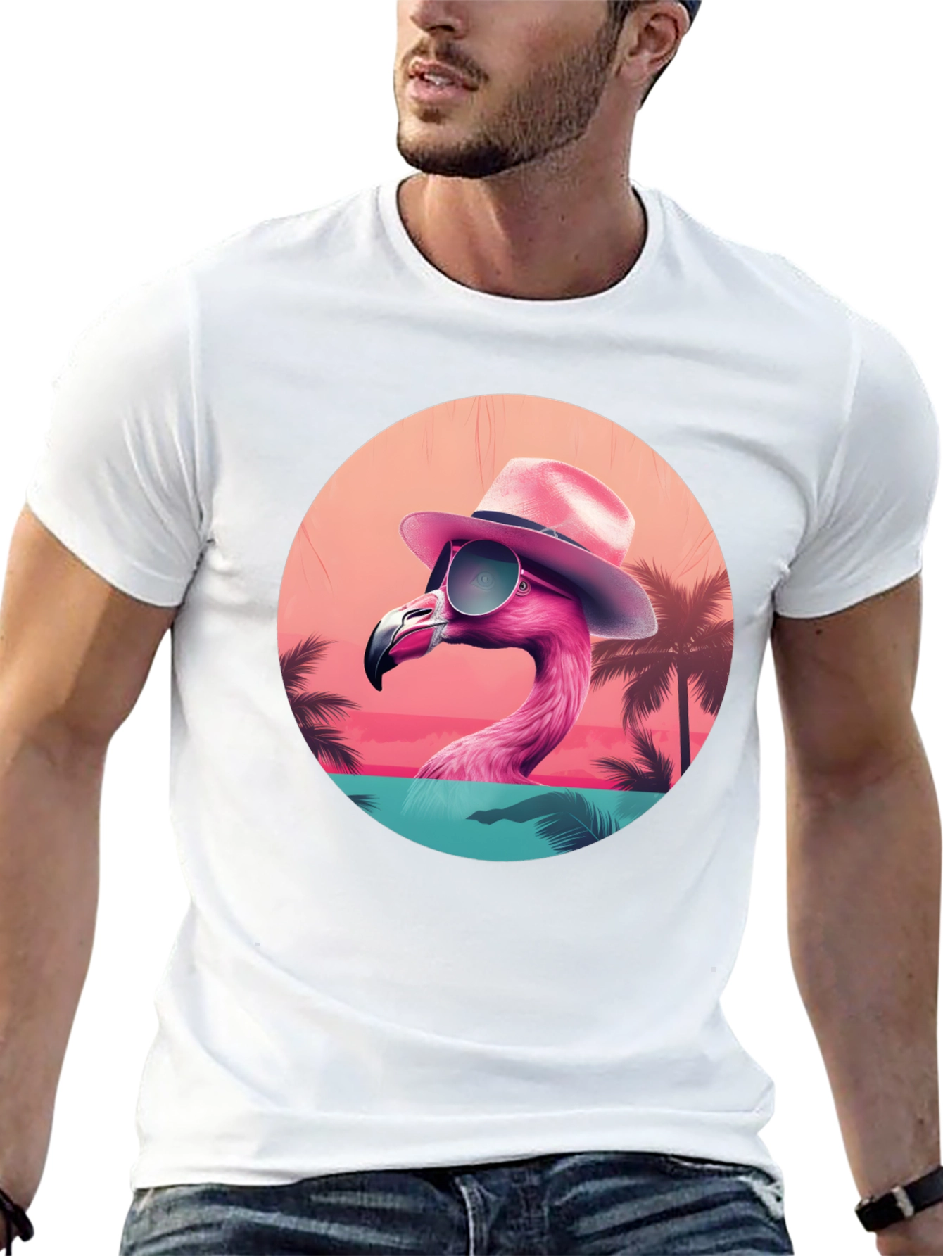 Black Cool Flamingo T-Shirt view 13