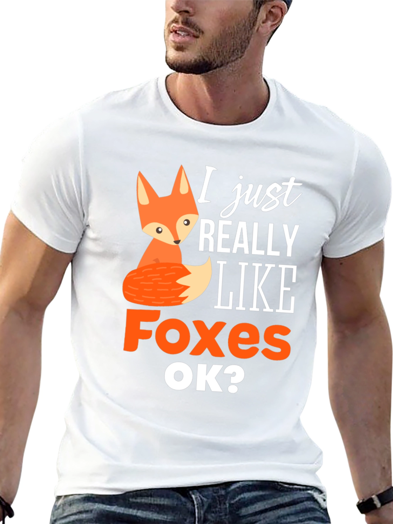 Black Cute Fox Graphic Tee - I Just Really Like Foxes view 13