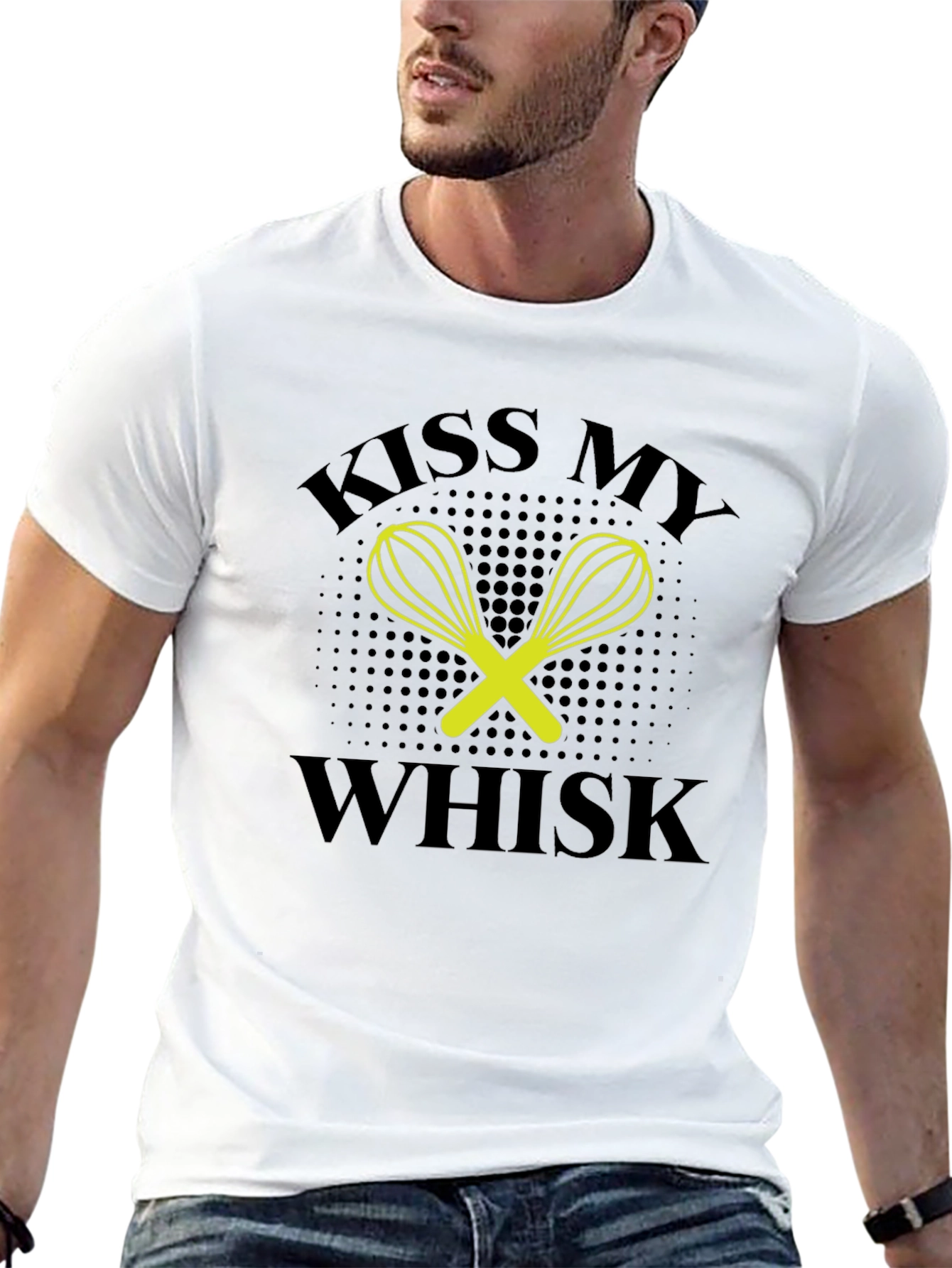 Black Kiss My Whisk Graphic Tee - Black Cotton Blend view 13