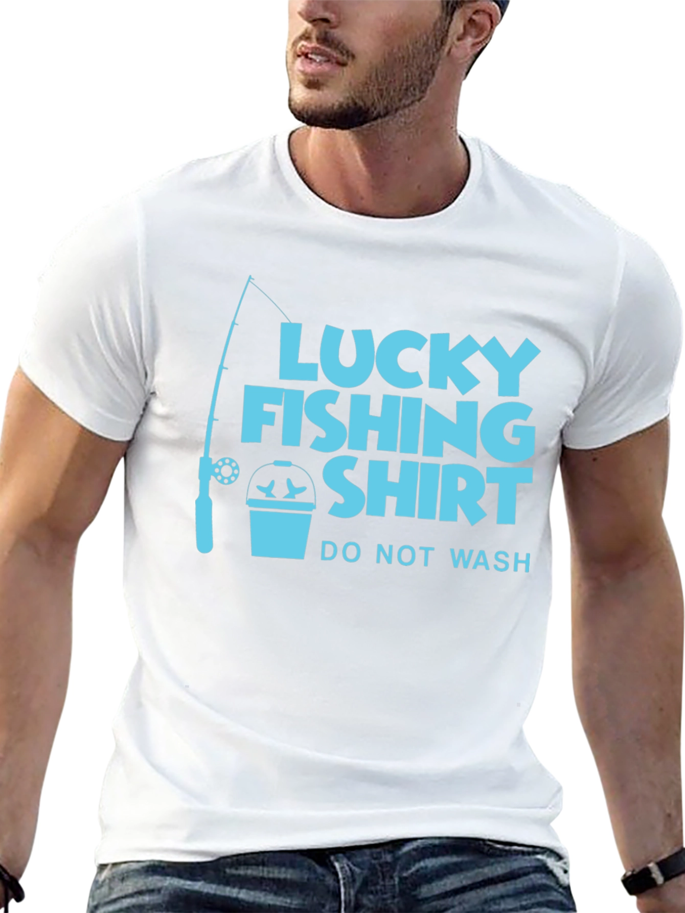 Black Lucky Fishing Shirt - Novelty Graphic Tee view 13