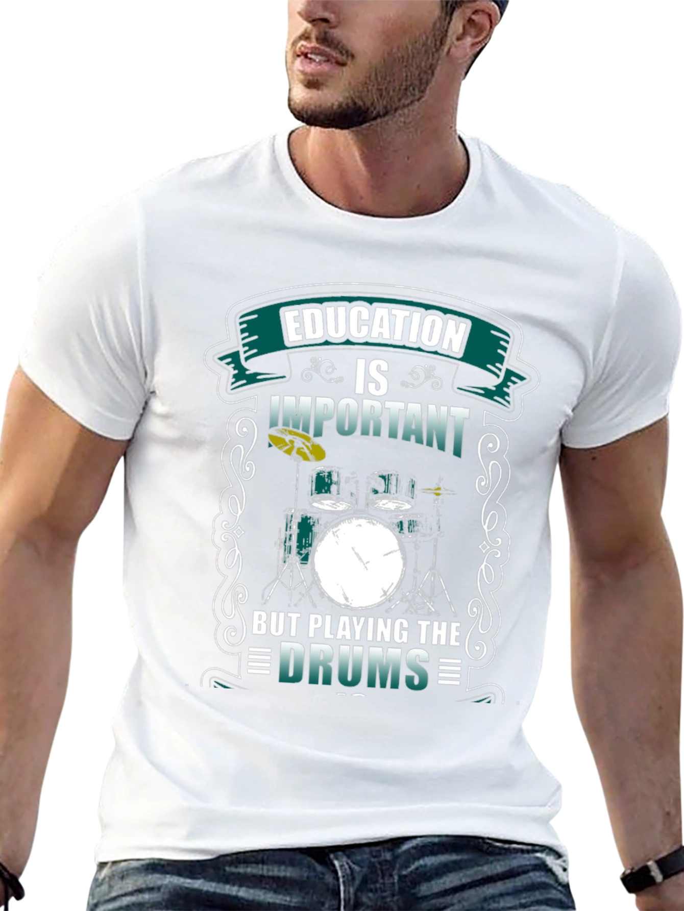 Black Education vs Drums T-Shirt view 13