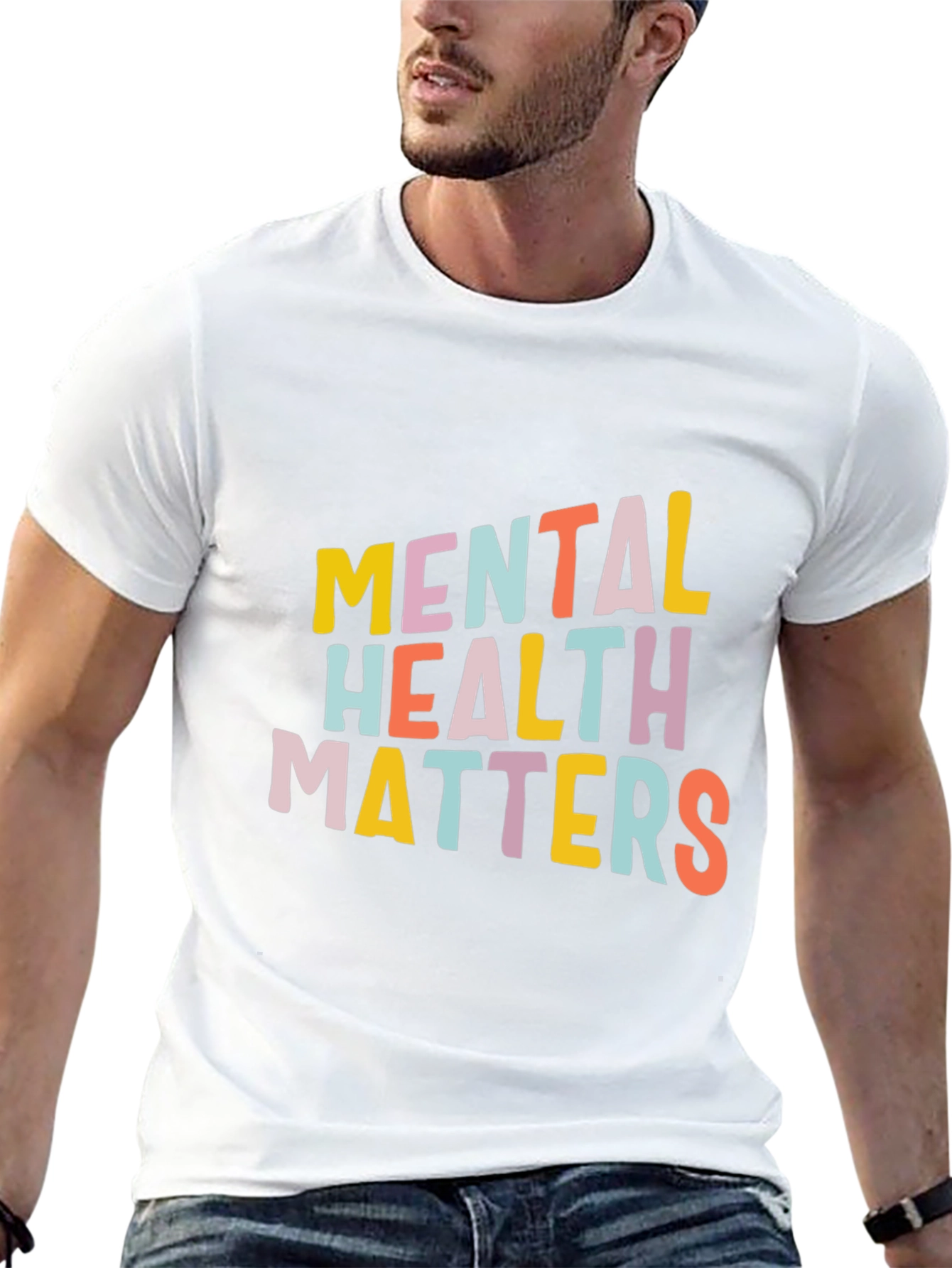 Black Mental Health Matters Graphic Tee - Unisex Black T-Shirt view 13