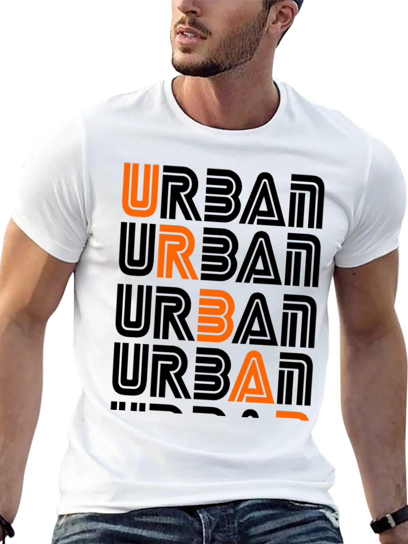 Black Urban Graphic Print Crew Neck T-Shirt view 13