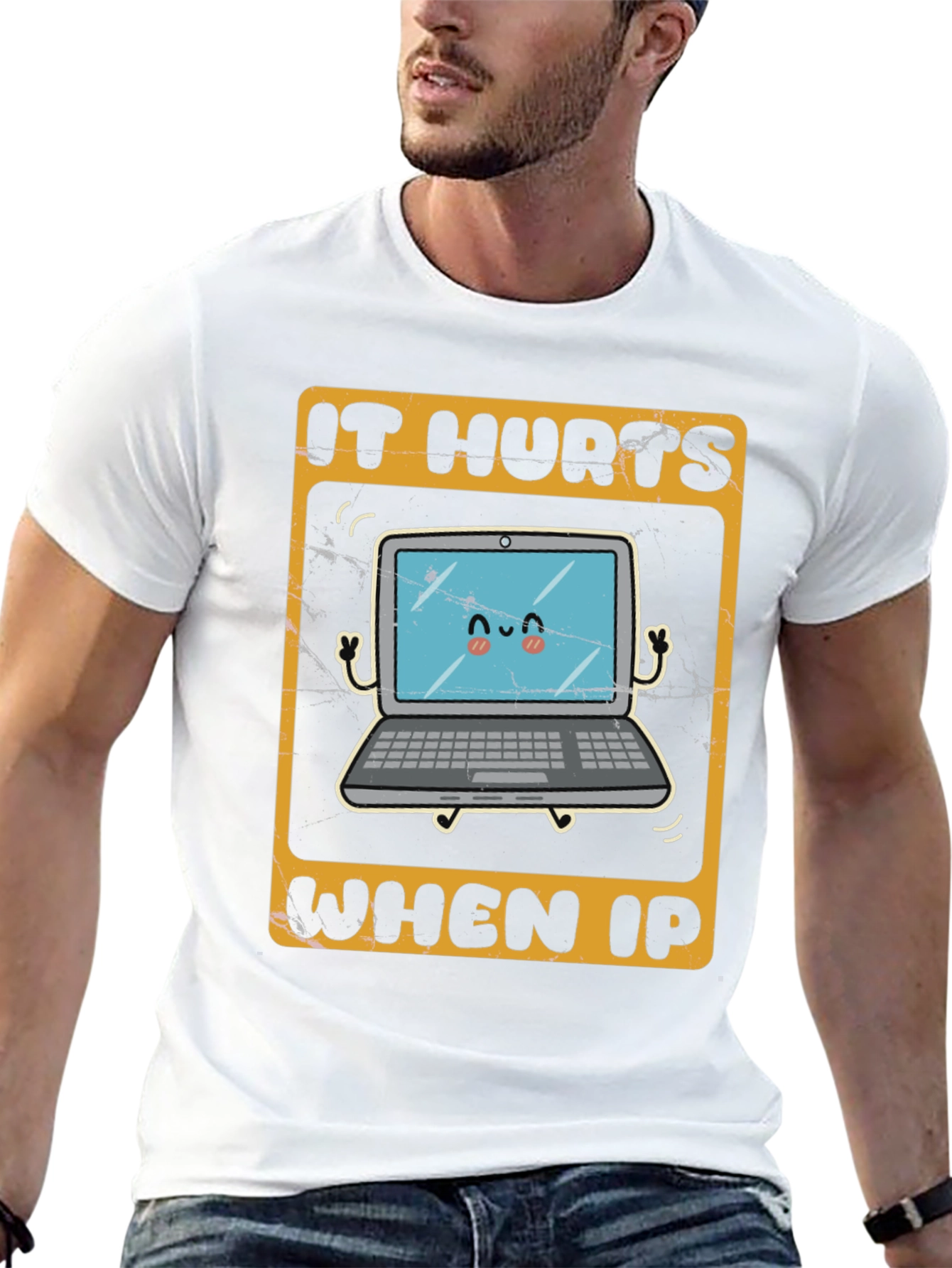 Black It Hurts When IP Funny Tech T-Shirt view 13