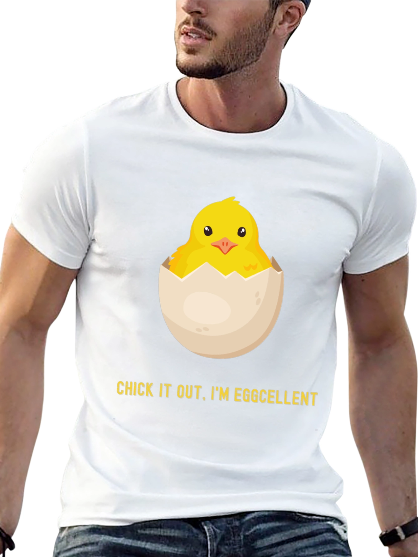 Black Eggcellent Chick Graphic Tee - Funny Easter Shirt view 13