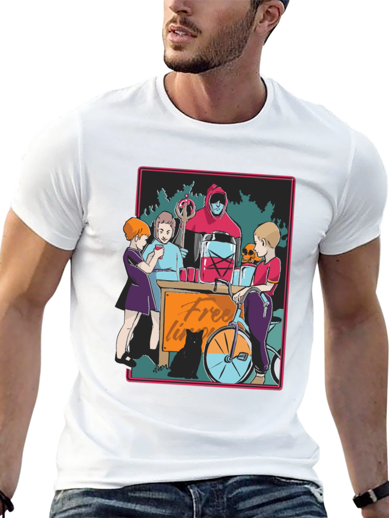 Black Cartoon Graphic Print Tee view 13