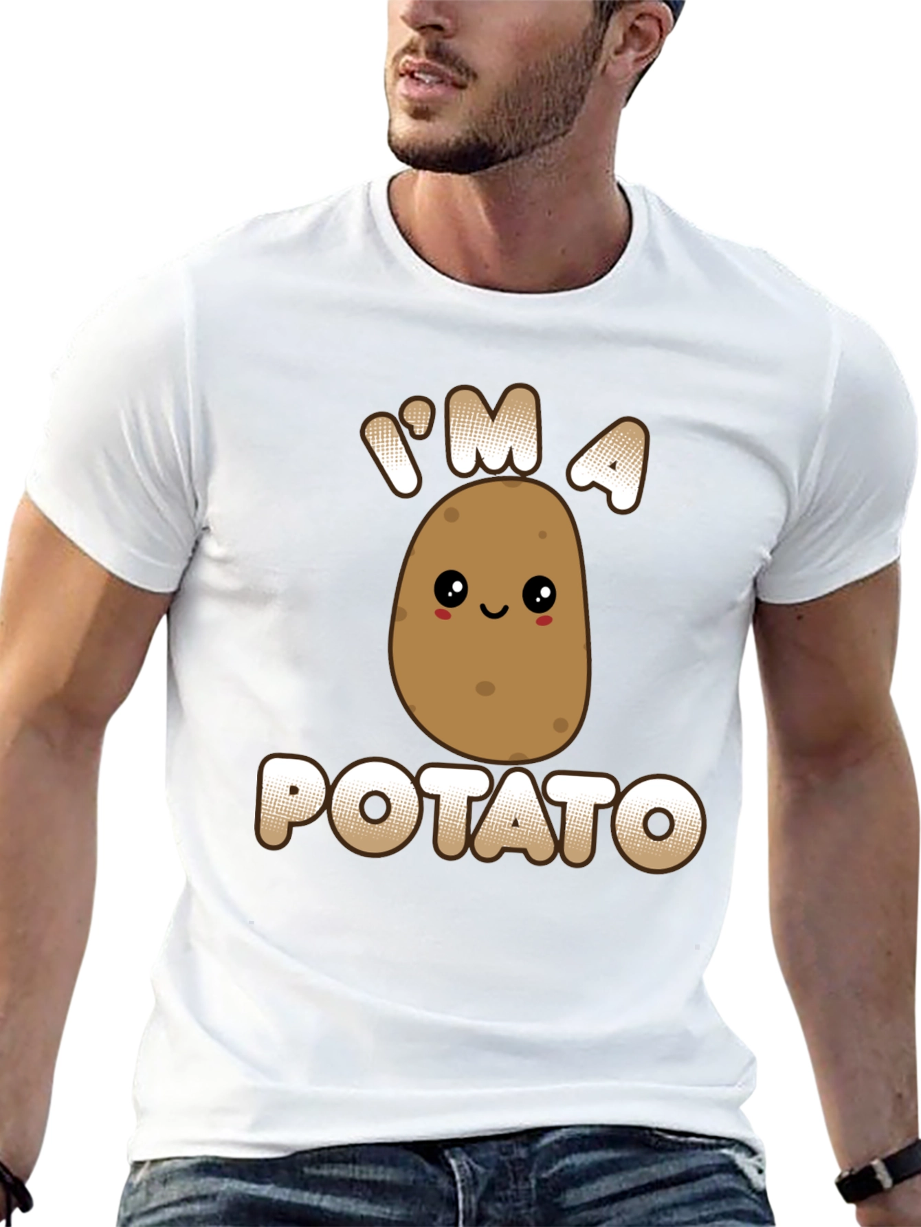 Black Funny Potato Graphic T-Shirt - I'm A Potato Tee view 13