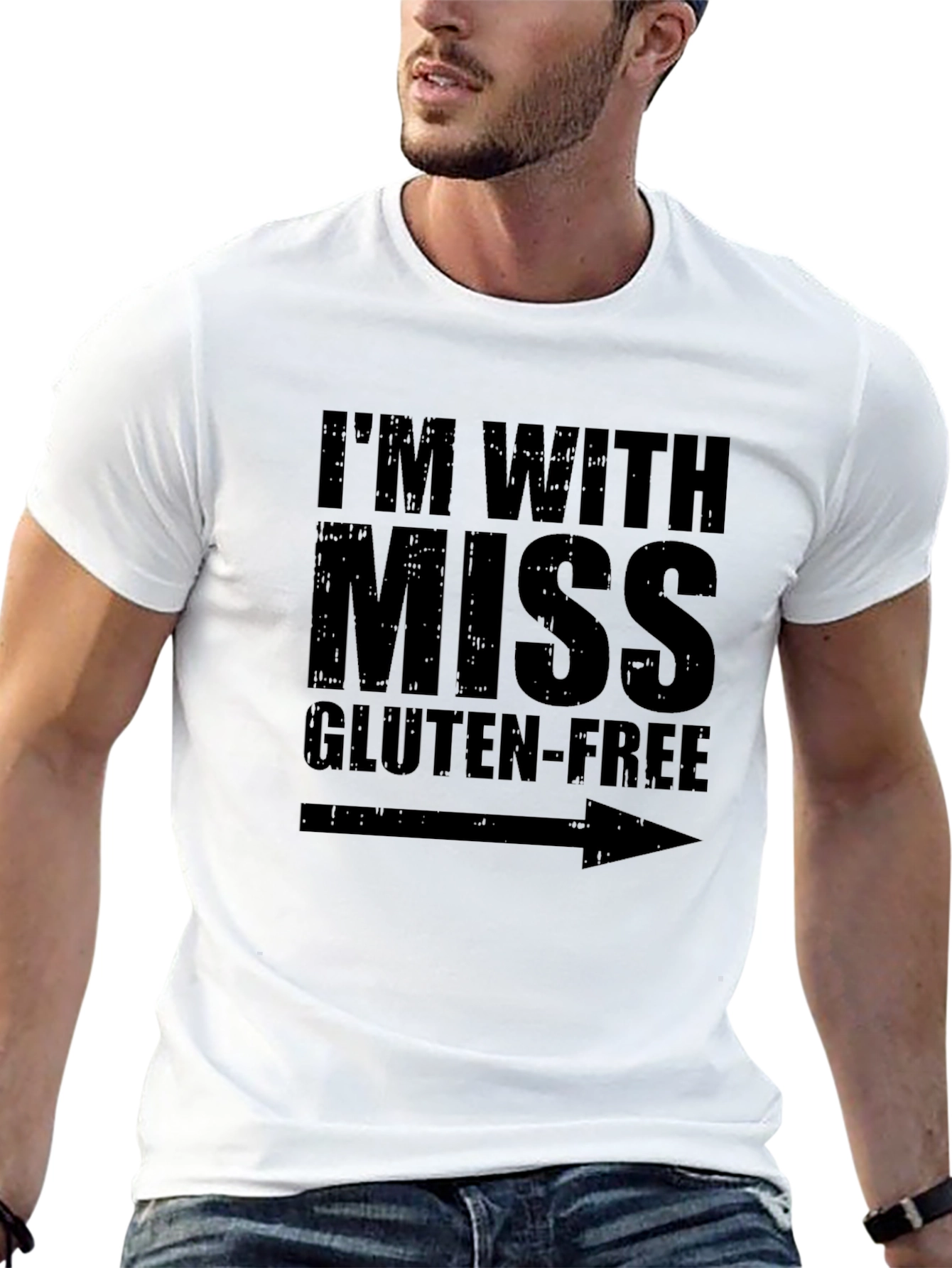 Black I'm With Miss Gluten-Free Graphic T-Shirt view 13