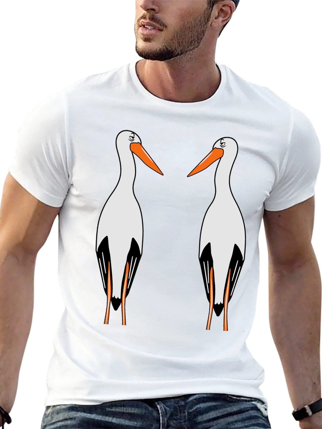 Black Stork Graphic T-Shirt - Quirky Bird Lover Tee view 13