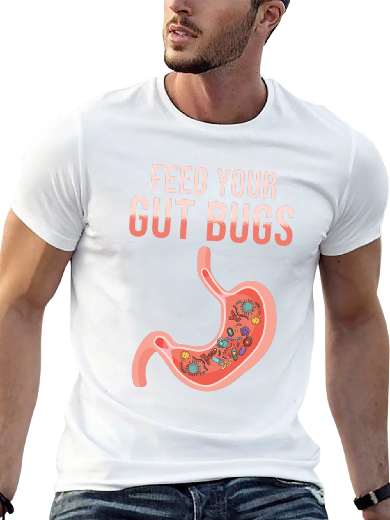Feed Your Gut Bugs T-Shirt Funny Health Tee - 13