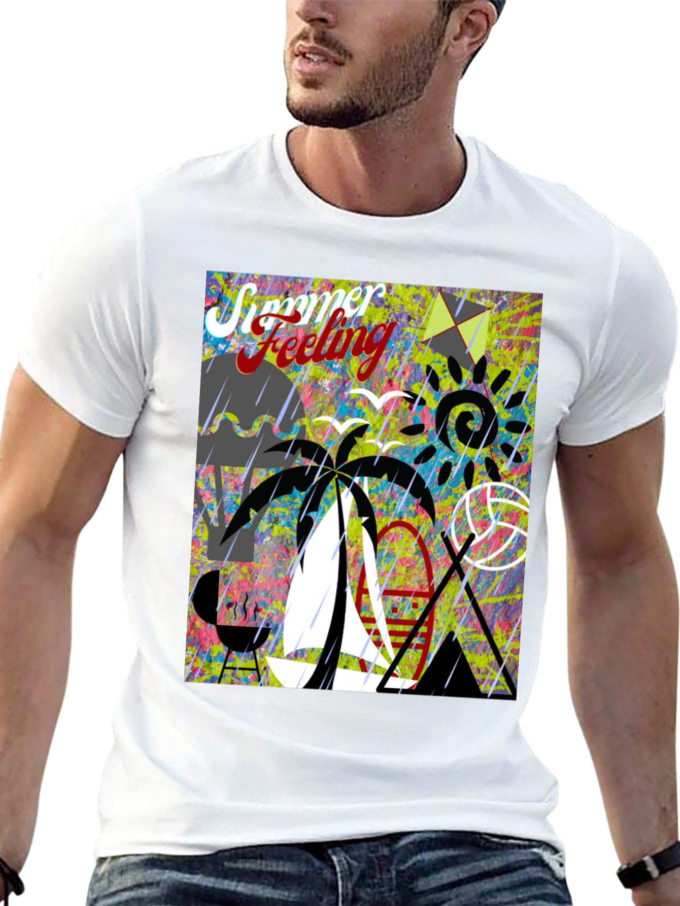 Black Summer Feeling Graphic Tee view 13