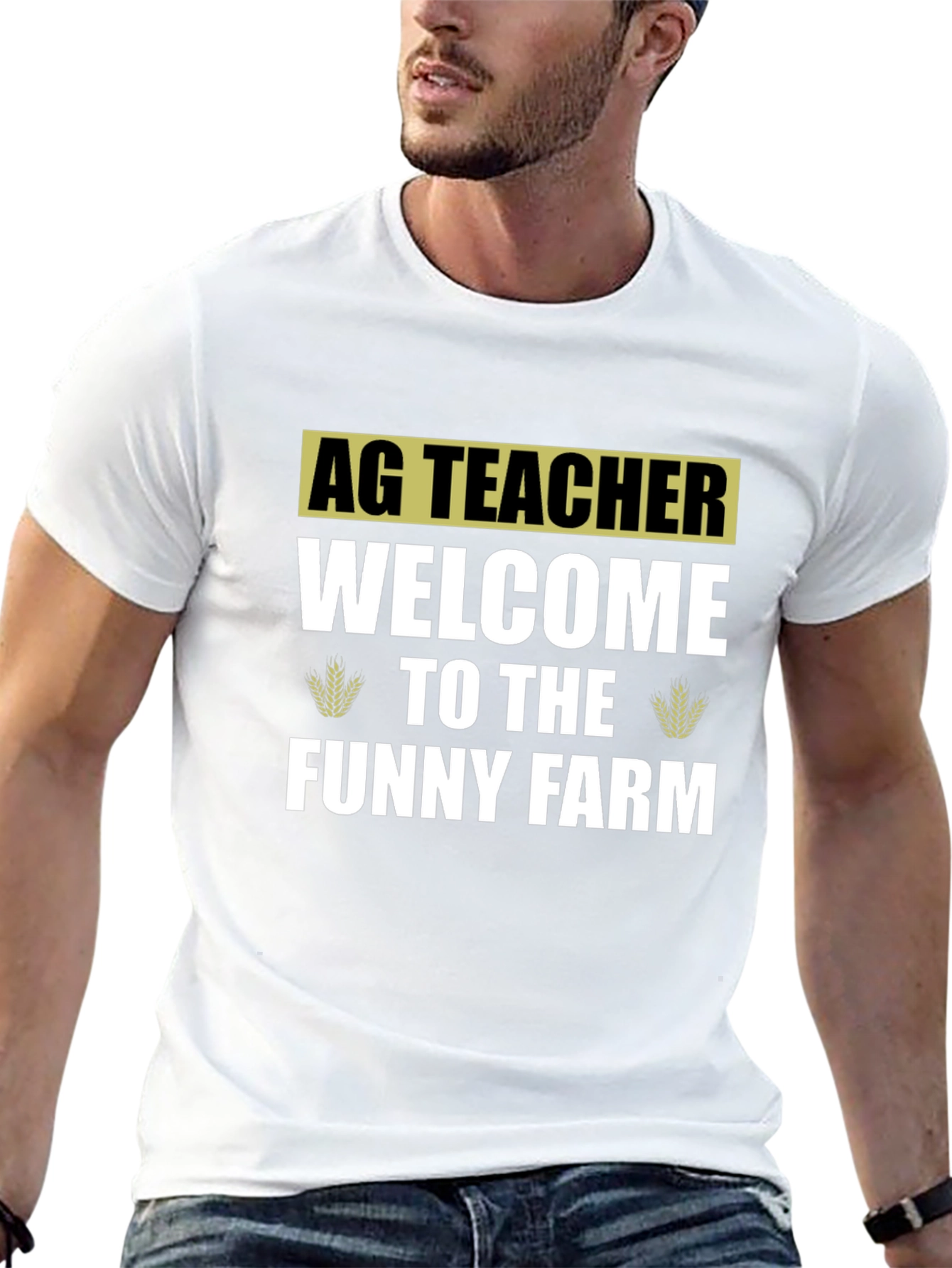 Black Ag Teacher Welcome To The Funny Farm Black T-Shirt view 13
