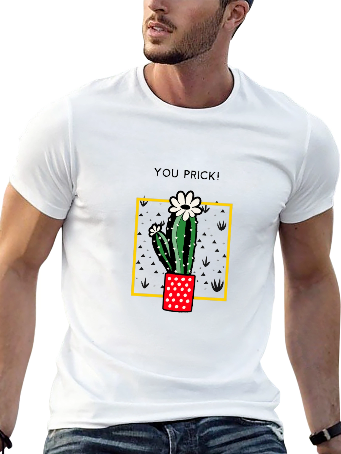 Black Cactus You Prick! Graphic T-Shirt view 13