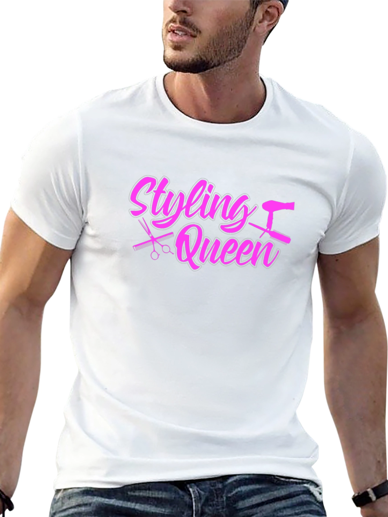 Black Styling Queen Graphic Tee - Hairdresser T-Shirt view 13