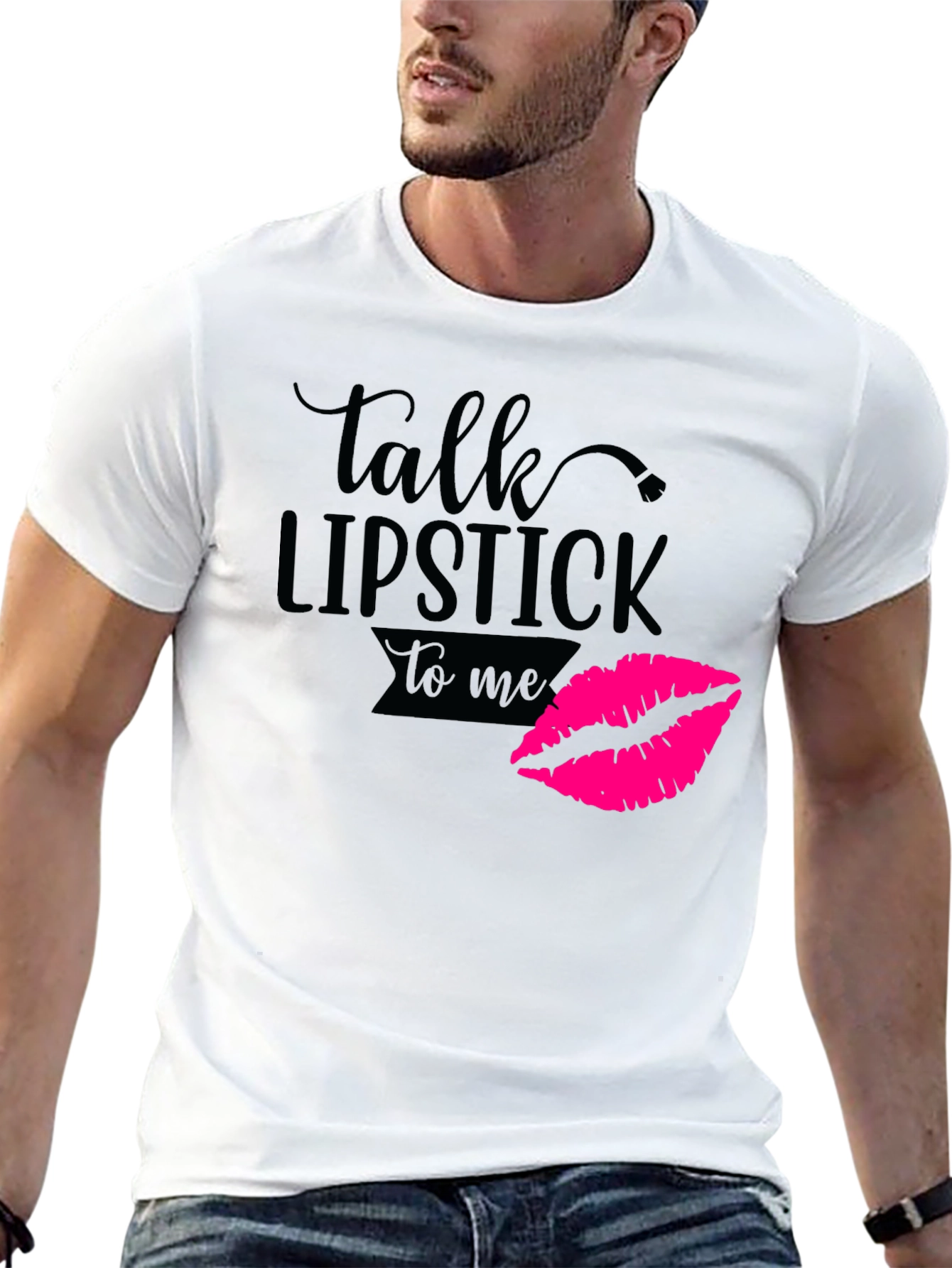 Black Talk Lipstick to Me Graphic Tee view 13