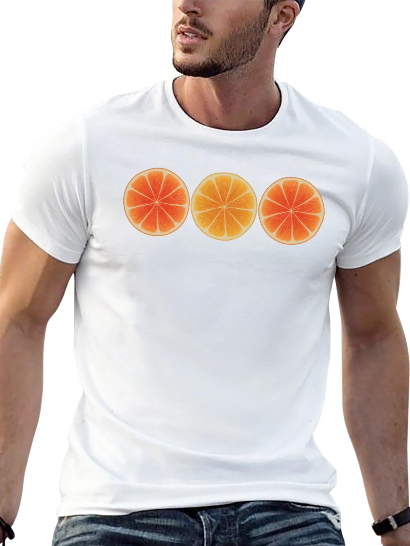Black Citrus Slice Graphic T-Shirt - Unique Fruit Design view 13