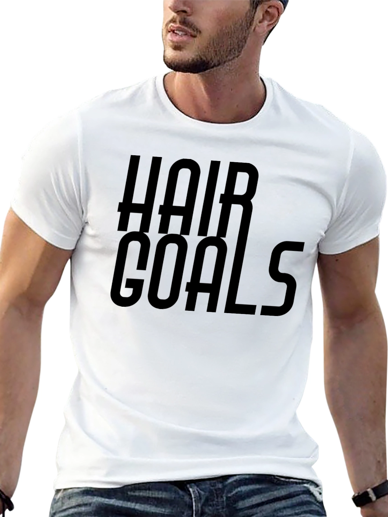 Black Hair Goals Graphic Tee - Stylish Black T-Shirt view 13