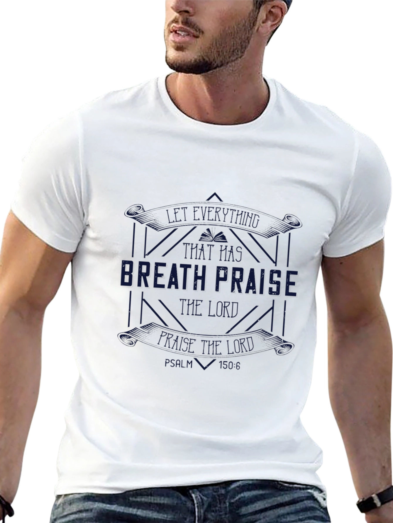 Black Breath Praise Graphic Tee - Black Cotton T-Shirt view 13
