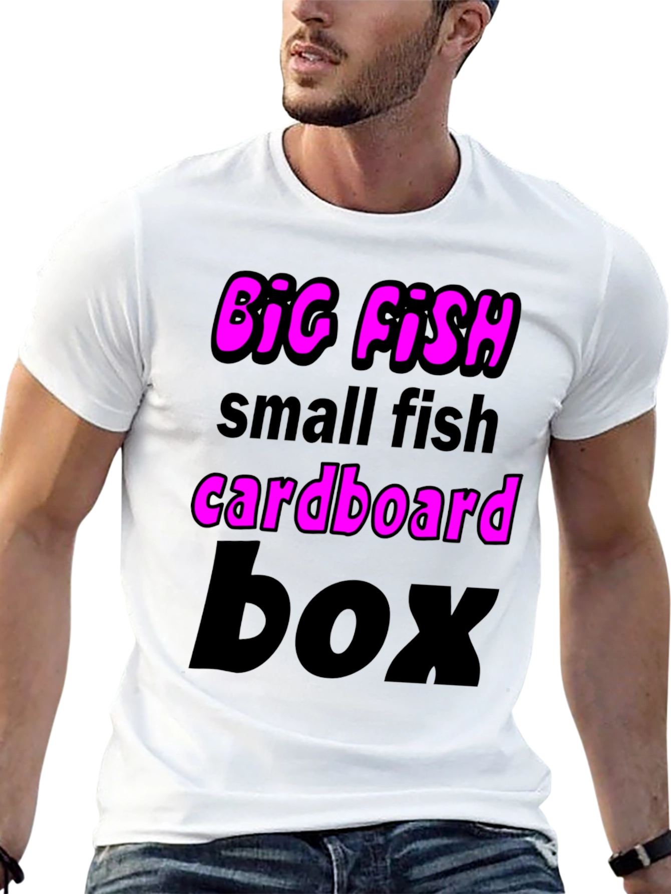 Black Big Fish Small Fish Graphic T-Shirt view 13