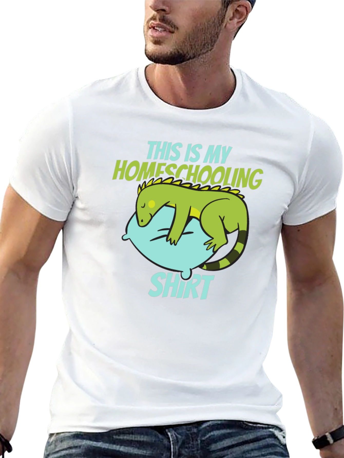 Black Homeschooling T-Shirt with Lizard Design view 13