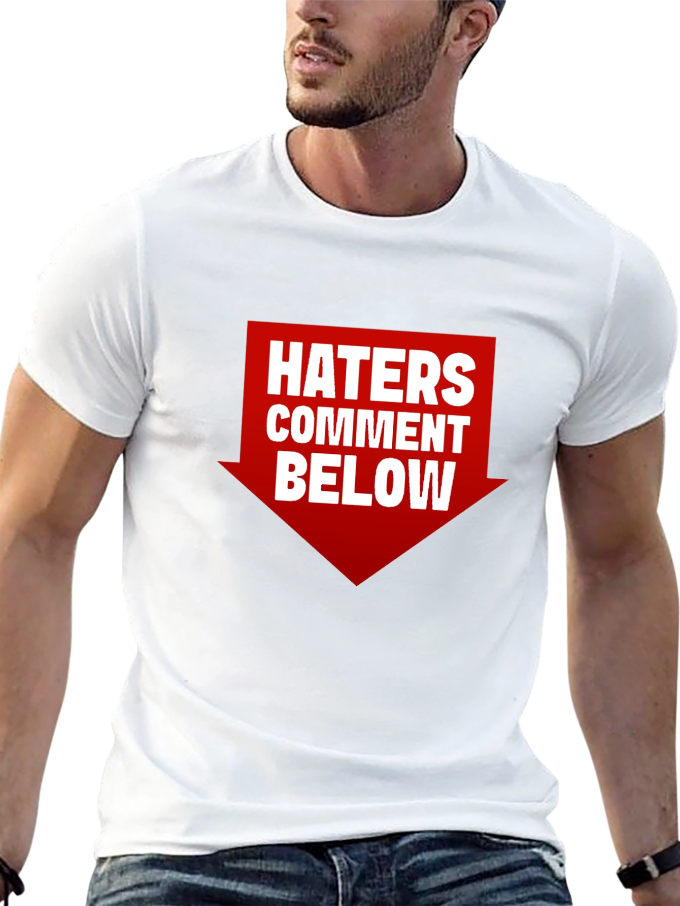 Black Haters Comment Below Graphic T-Shirt view 13