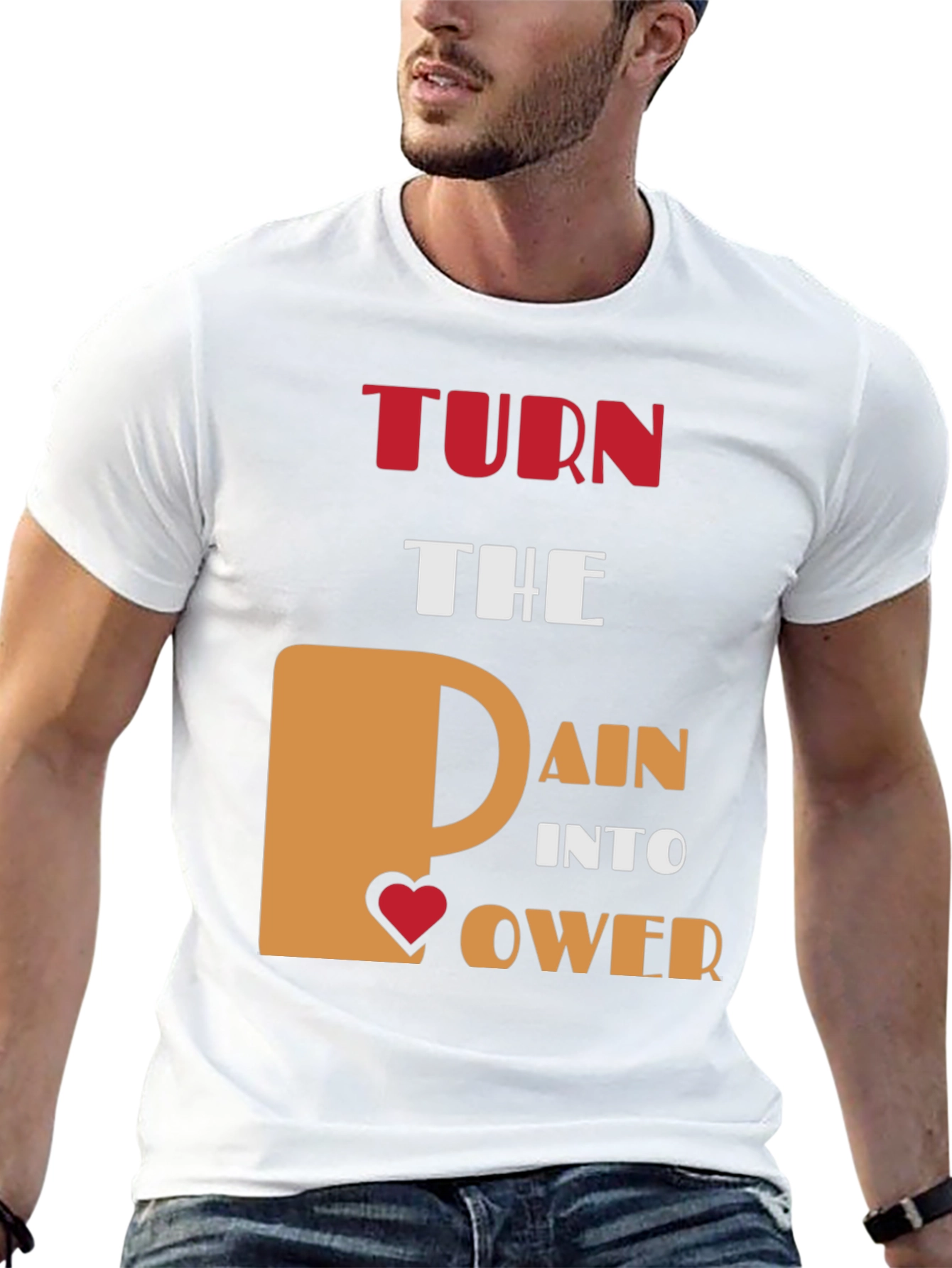 Black Turn Pain Into Power Graphic T-Shirt view 13