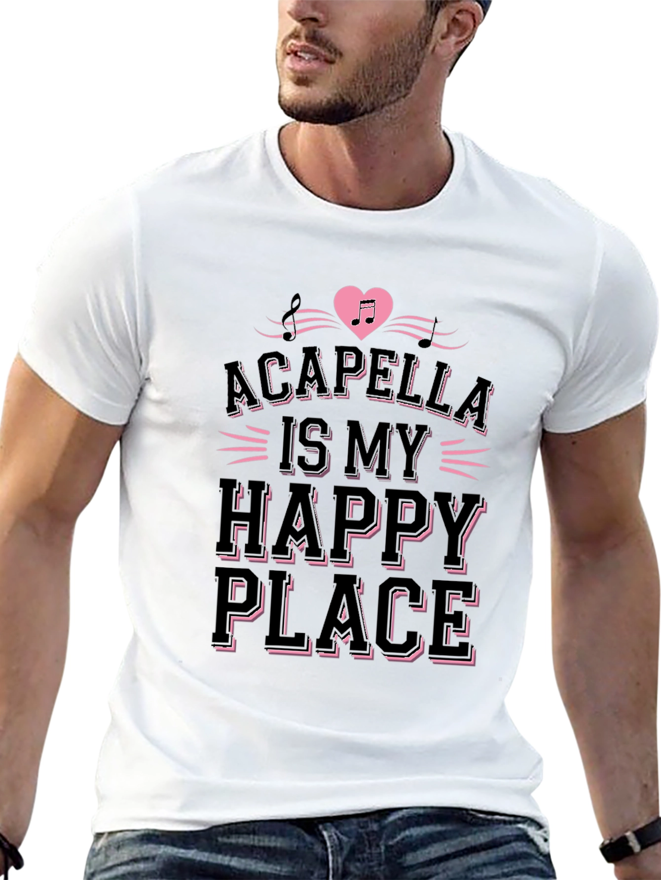 Black Acapella Is My Happy Place Black T-Shirt view 13