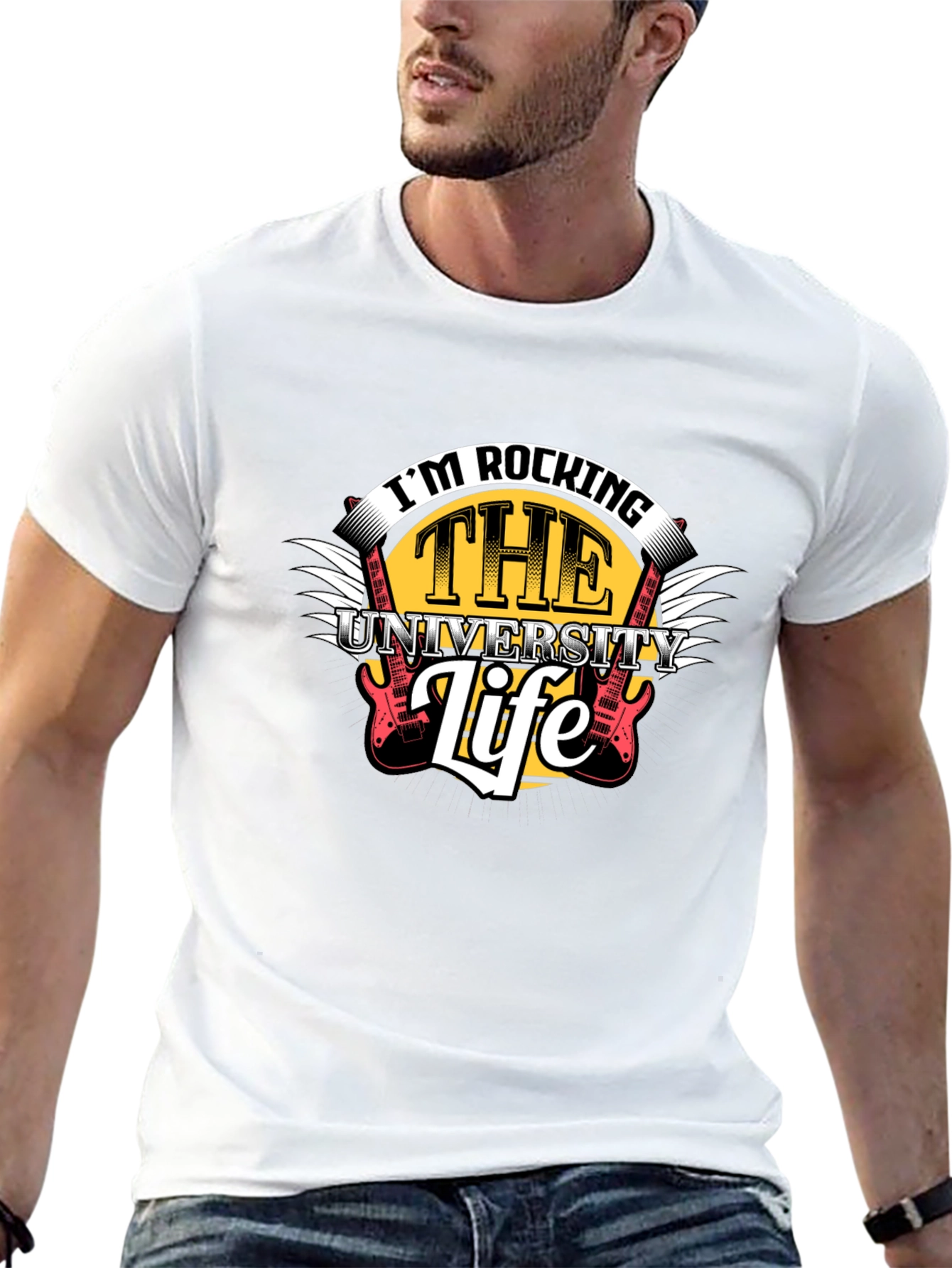 Black Rocking the University Life Graphic Tee view 13