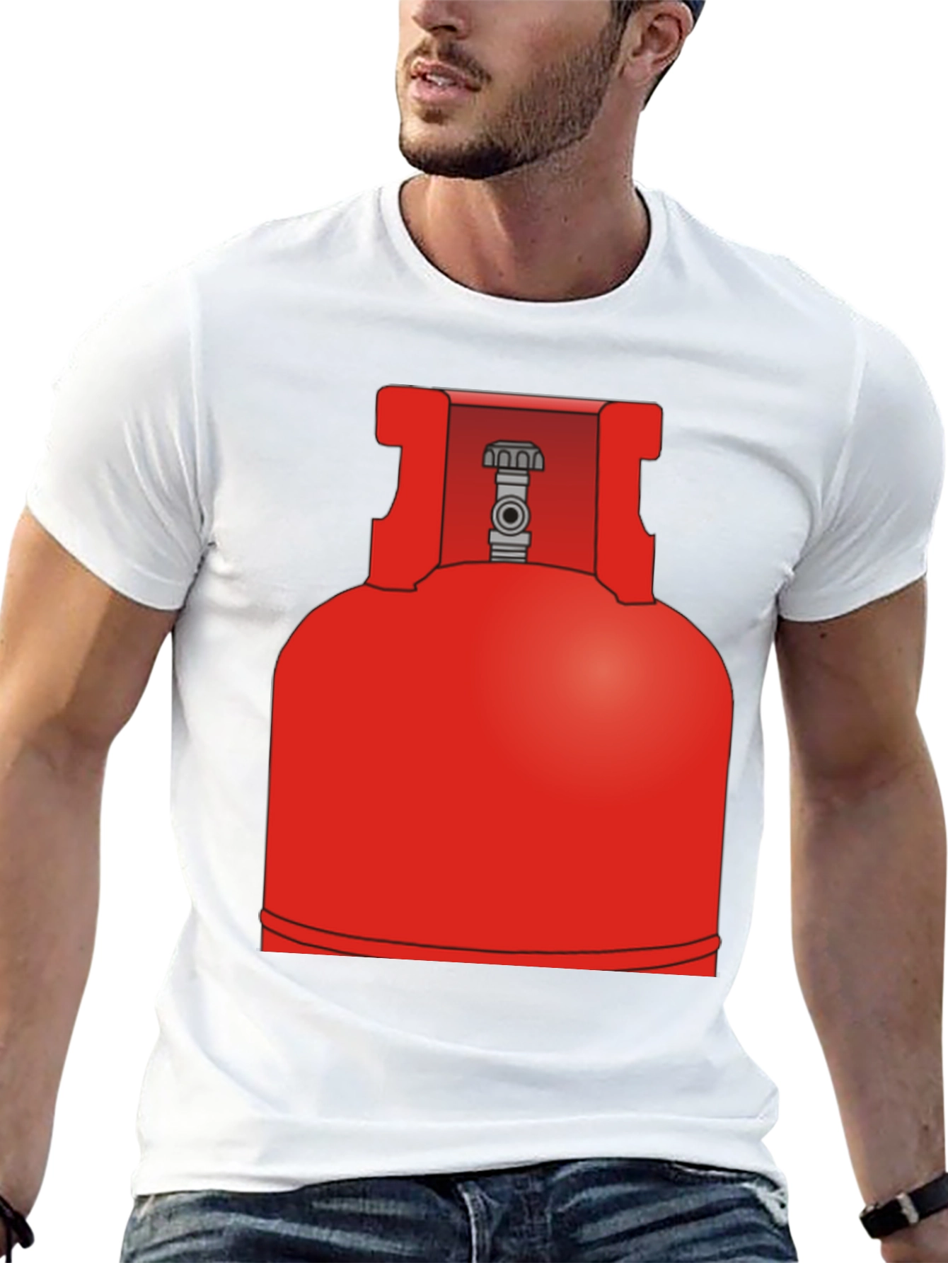 Black Red Propane Tank Graphic Tee - Bold & Unique Design view 13